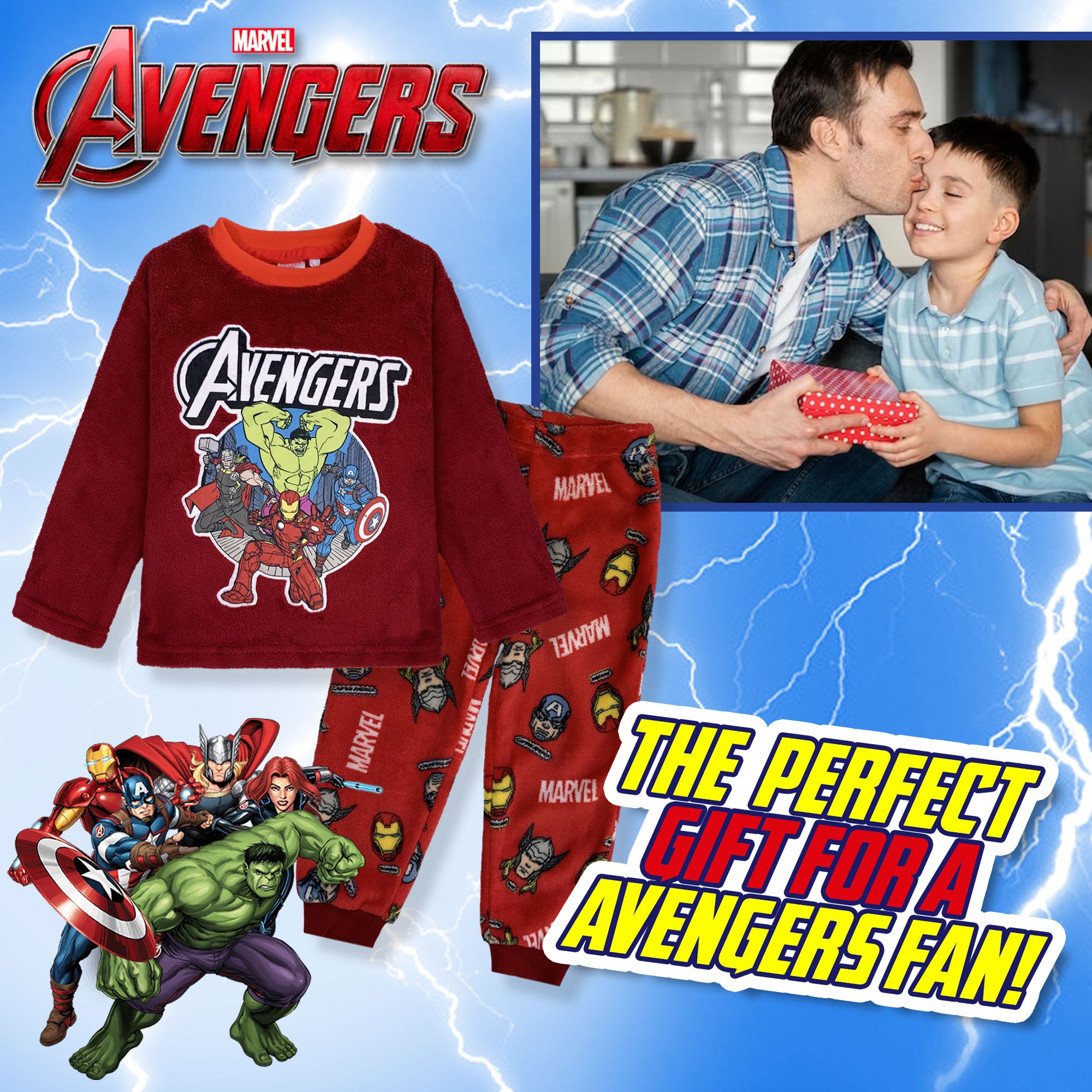 Pigiama per bambino Marvel Avengers in pile invernale 6267