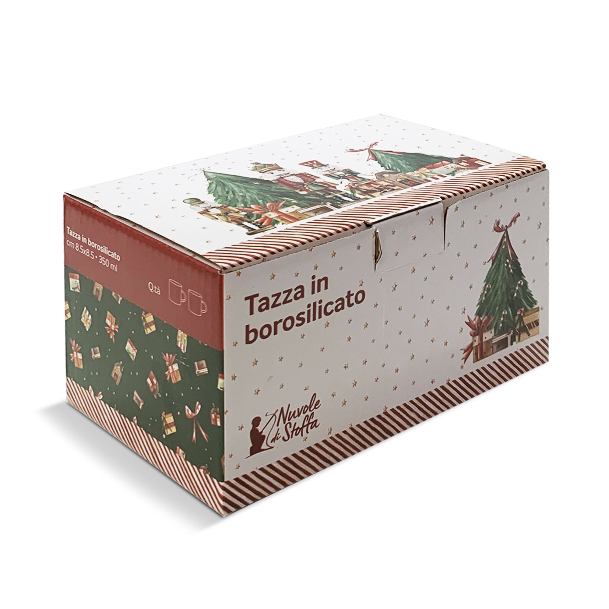 Tazze natalizie Nuvole di Stoffa in vetro Tazza Albero Natale Carol 350ml 6278