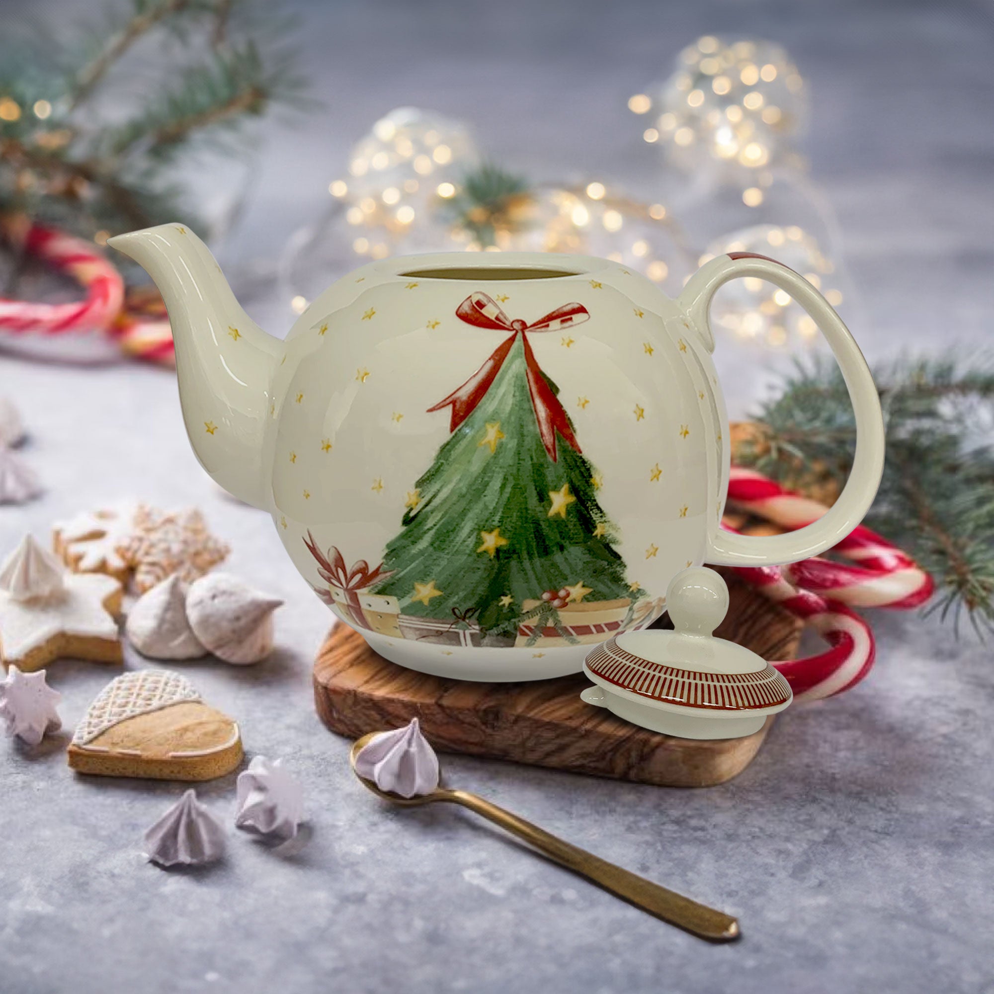 Teiera natalizia stile retrò di Nuvole di Stoffa Albero di Natale Carol 6290