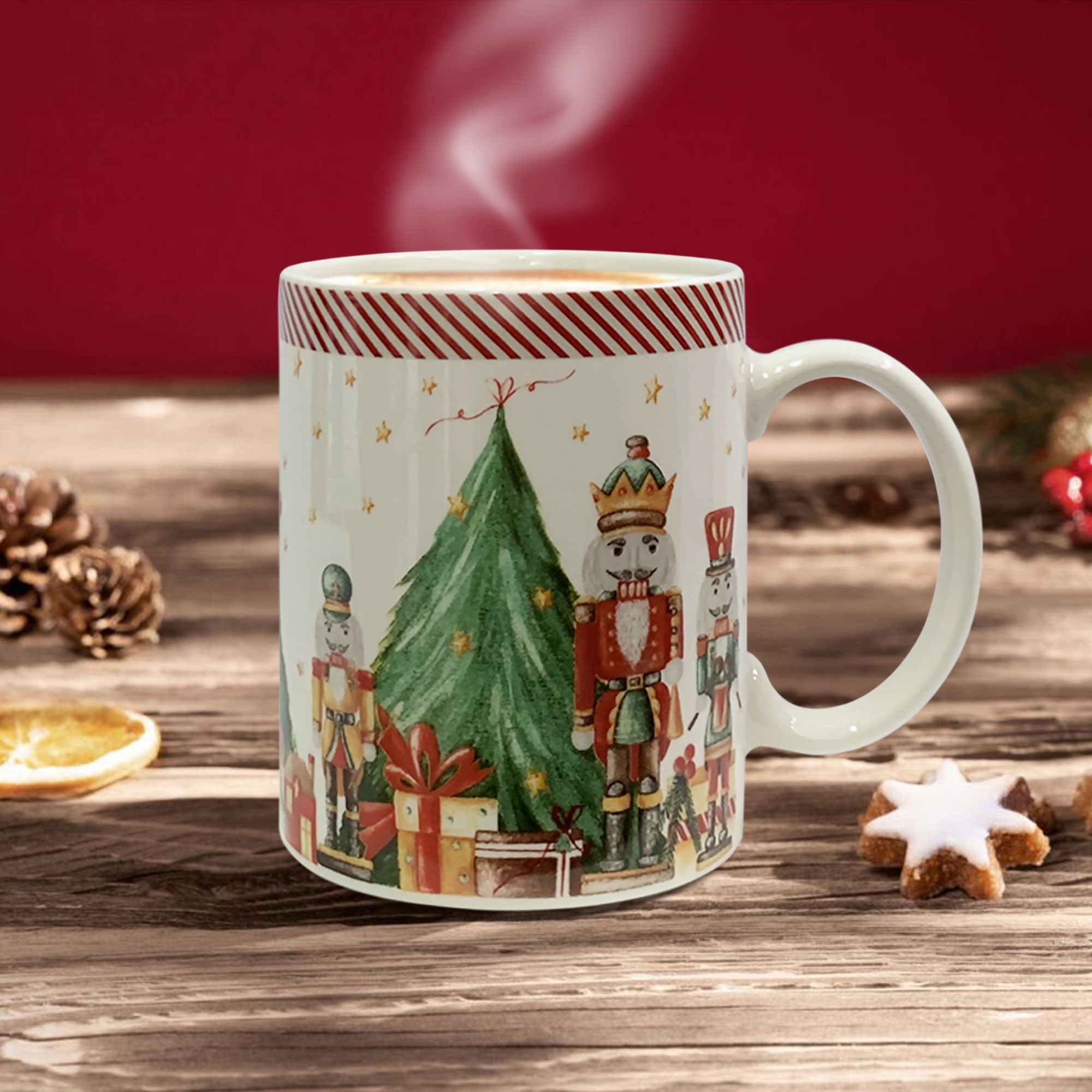 Tazza natalizia con manico porcellana Nuvole di Stoffa Albero Natale Carol 6295