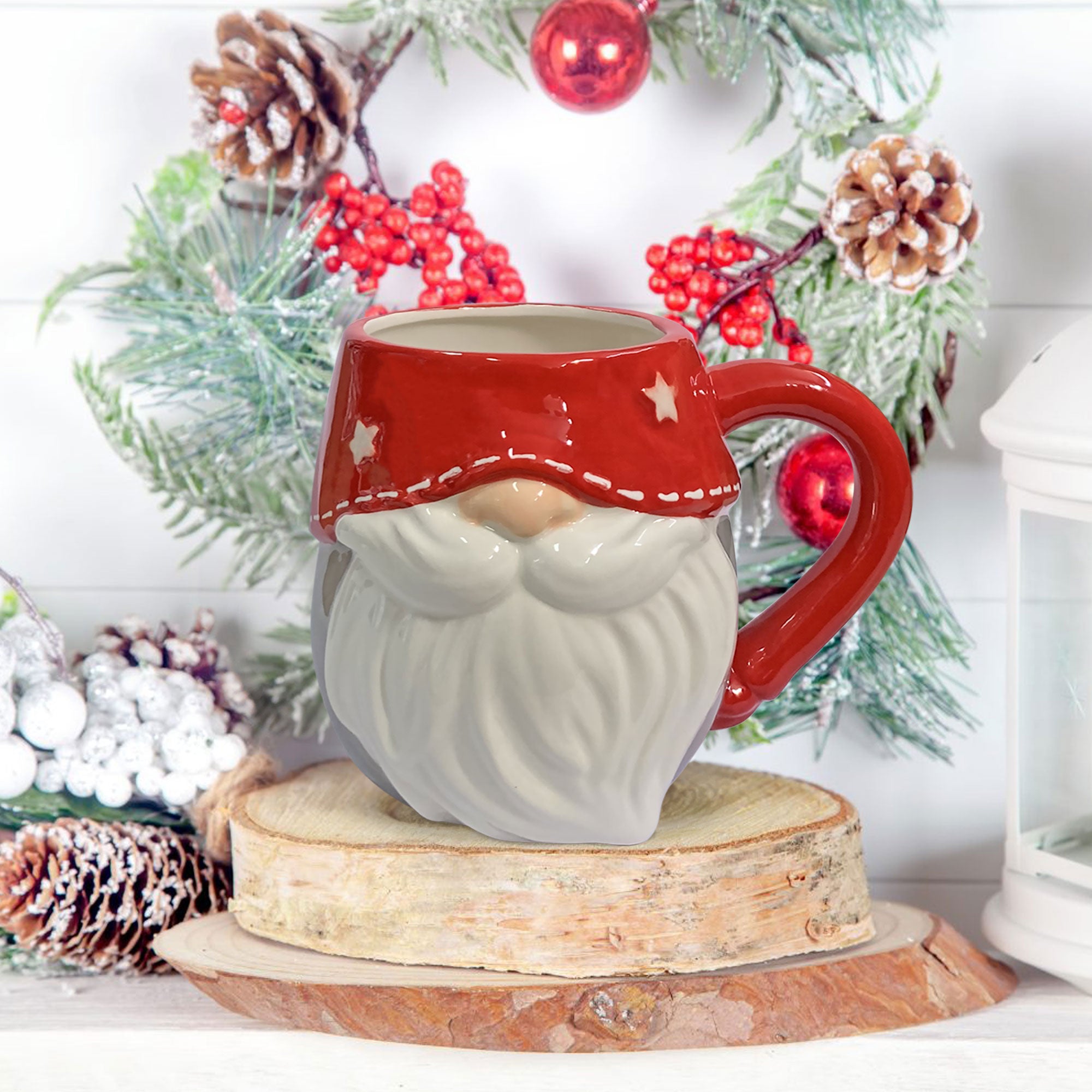 Tazza natalizia Gnomo Nuvole di Stoffa Mug decoro Natale in ceramica 6298