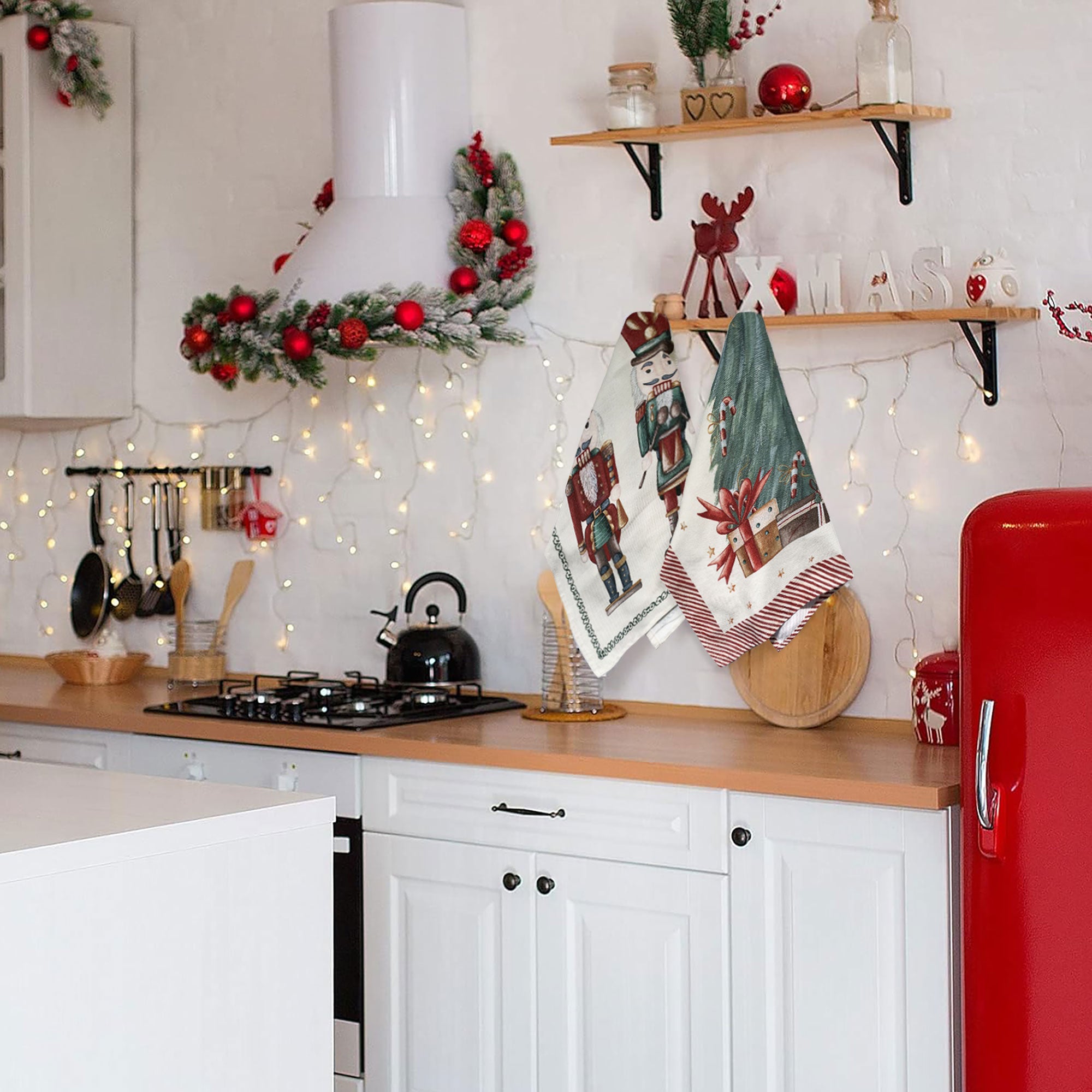 Strofinaccio cucina natalizio Nuvole di Stoffa canovaccio Christmas Carol 6302