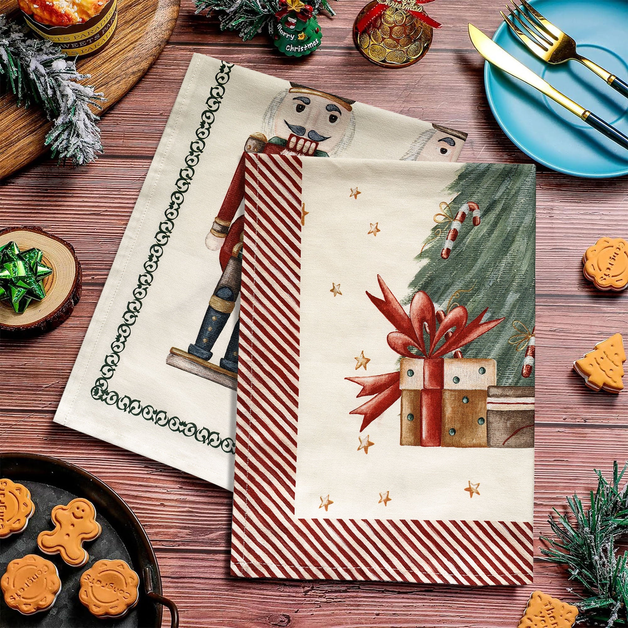 Strofinaccio cucina natalizio Nuvole di Stoffa canovaccio Christmas Carol 6314