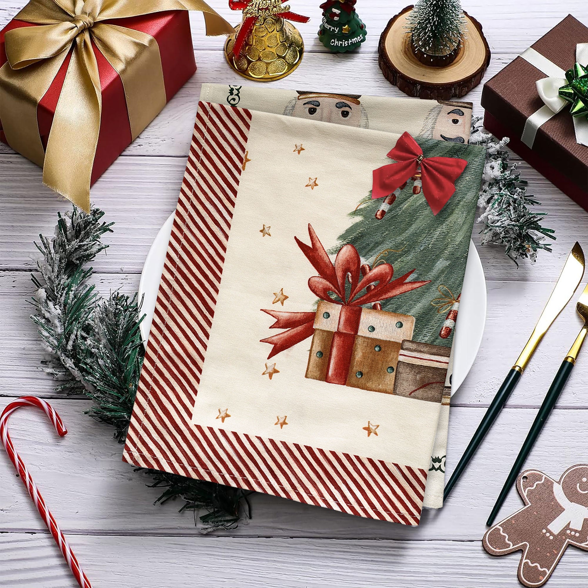 Strofinaccio cucina natalizio Nuvole di Stoffa canovaccio Christmas Carol 6314