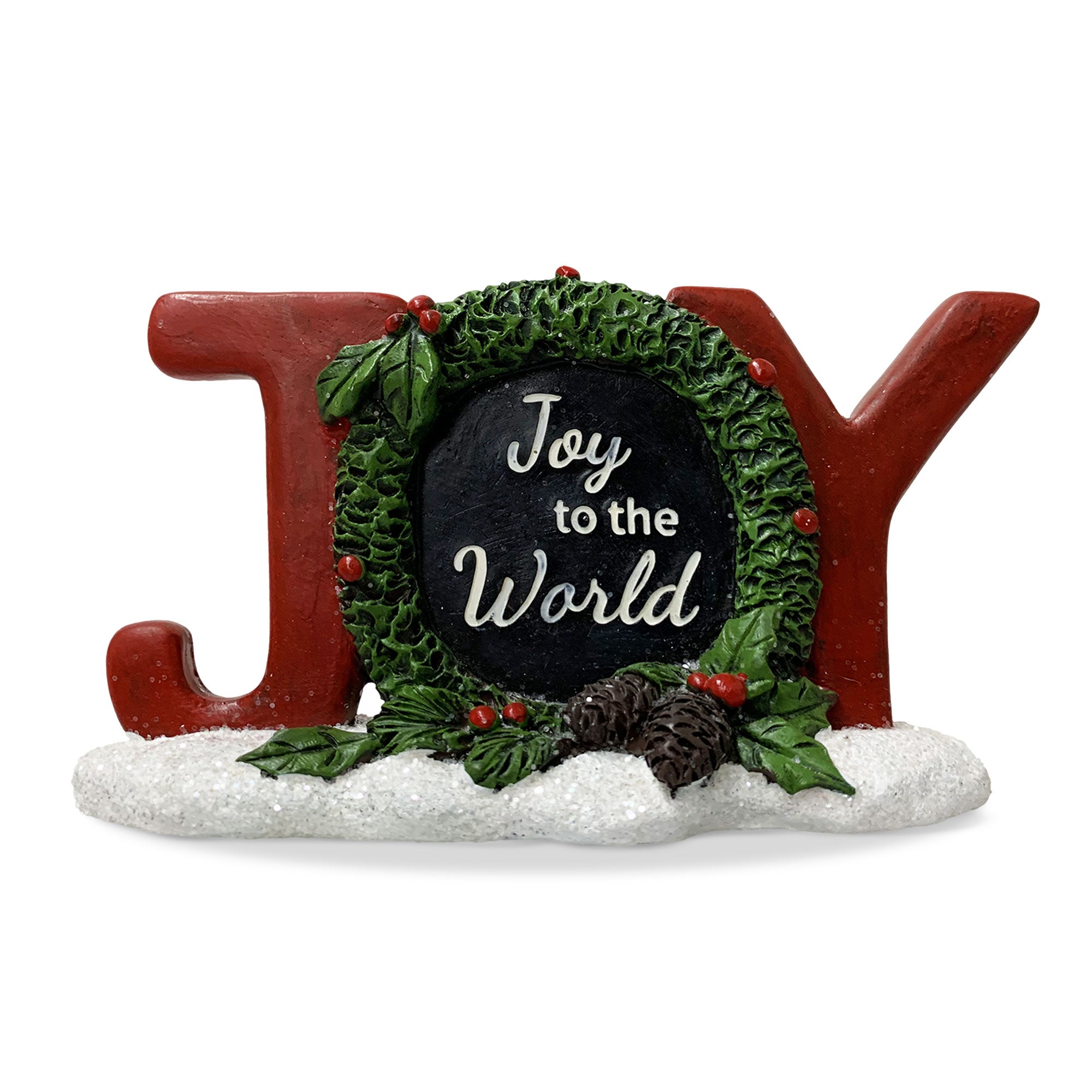 Decorazione natalizia in resina scritta Joy Nuvole di Stoffa con ghirlanda 6321