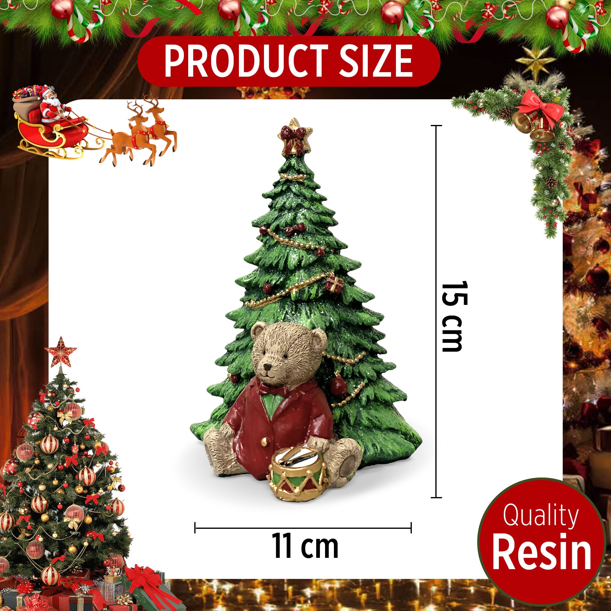 Decorazione natalizia in resina albero con orso Queen Nuvole di Stoffa 6324