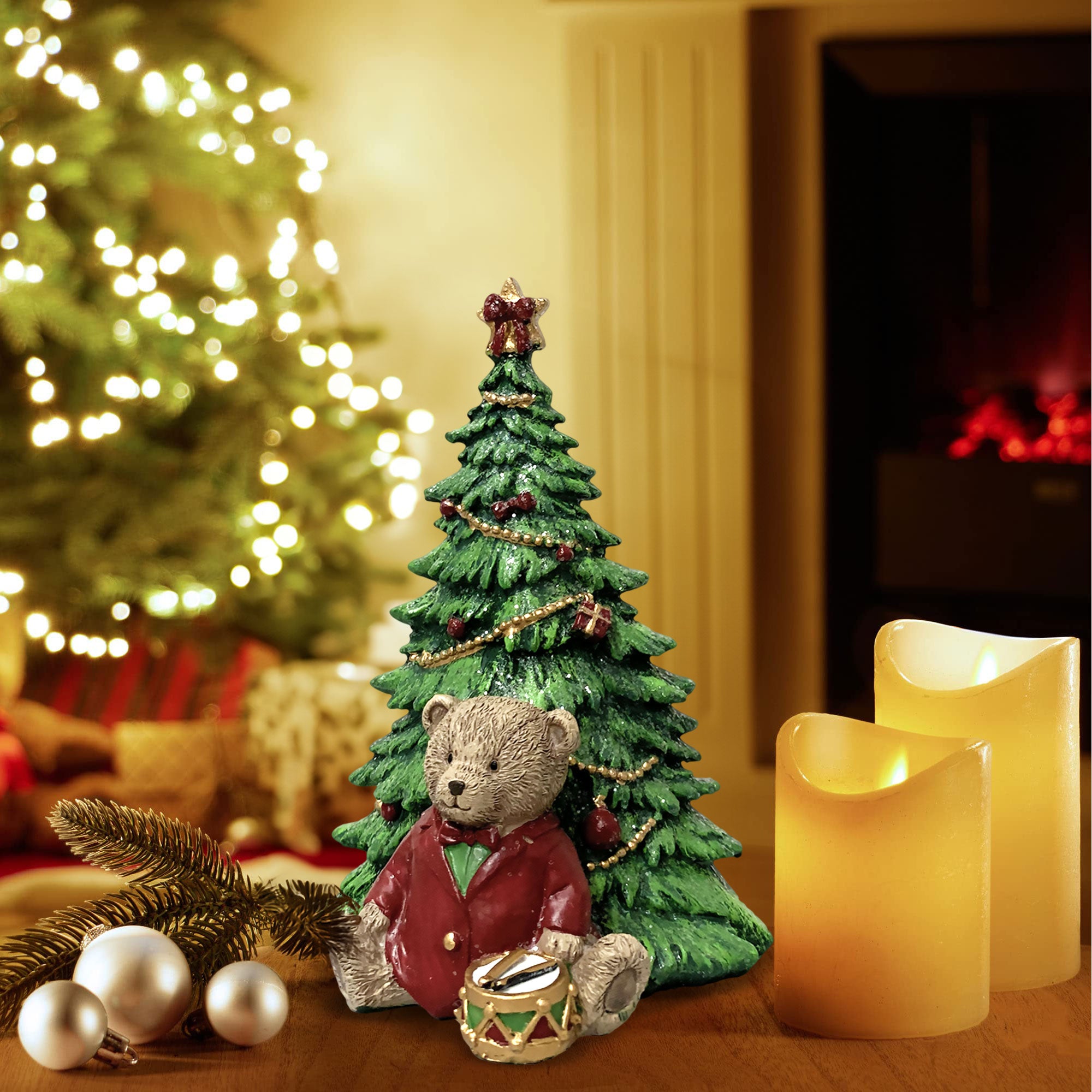 Decorazione natalizia resina albero orso Nuvole di Stoffa