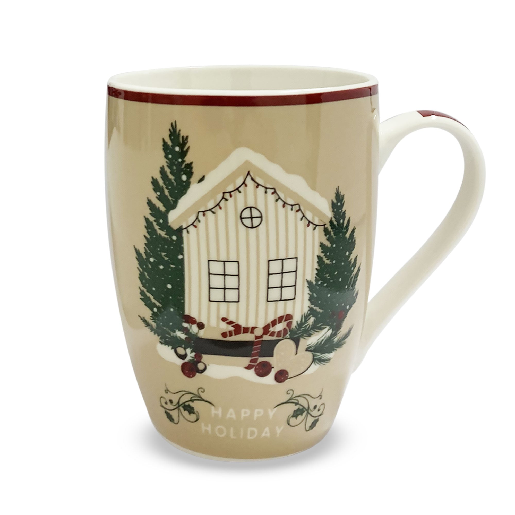 Tazza natalizia Nuvole di Stoffa Mug in ceramica Holly Decoro Natale 350ml 6325