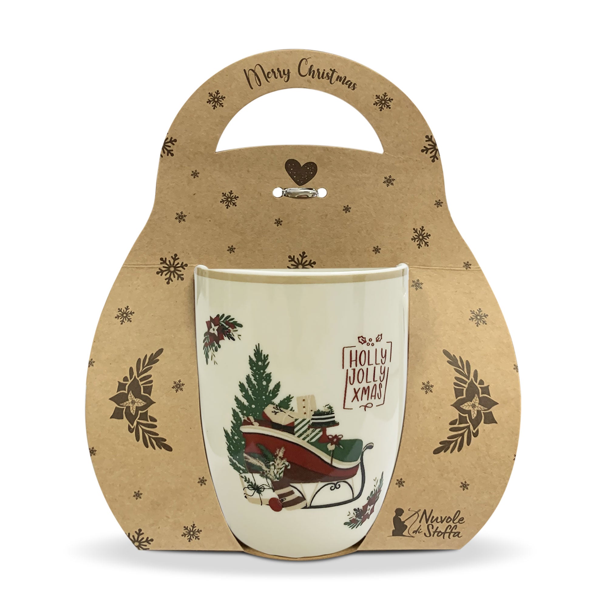 Tazza natalizia Nuvole di Stoffa Mug in ceramica Holly Decoro Natale 350ml 6326