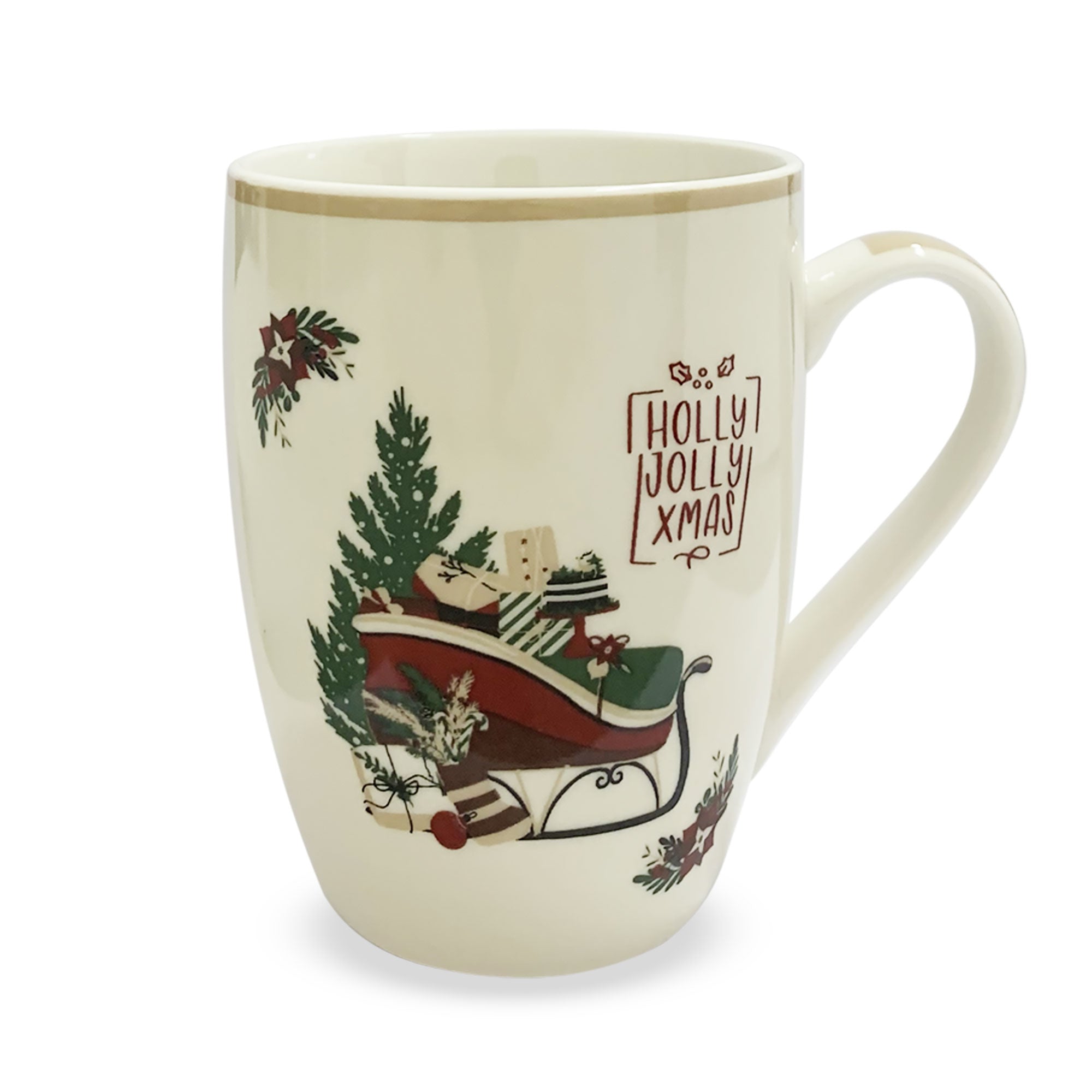 Tazza natalizia Nuvole di Stoffa Mug in ceramica Holly Decoro Natale 350ml 6326
