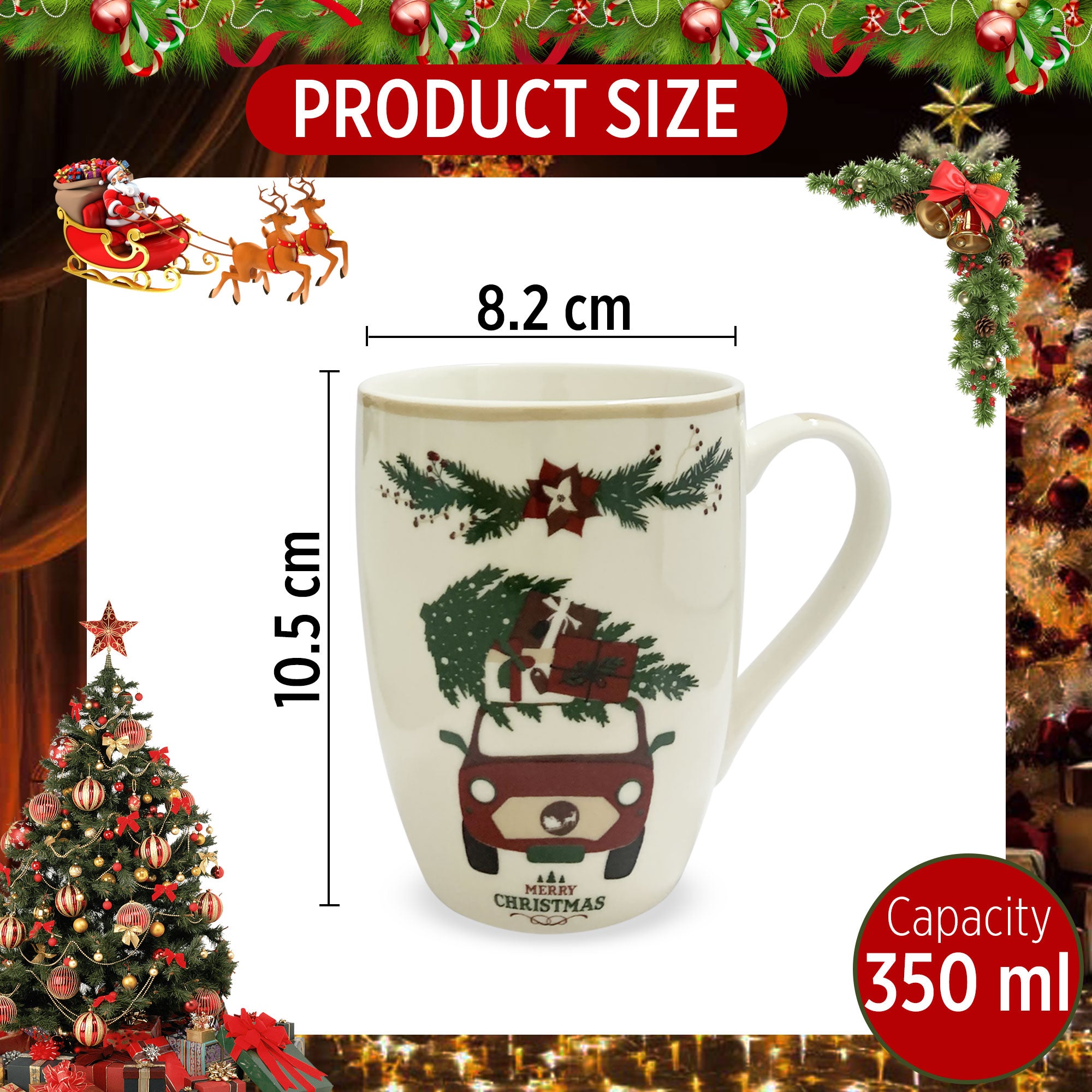 Tazza natalizia Nuvole di Stoffa Mug in ceramica Holly Decoro Natale 350ml 6327