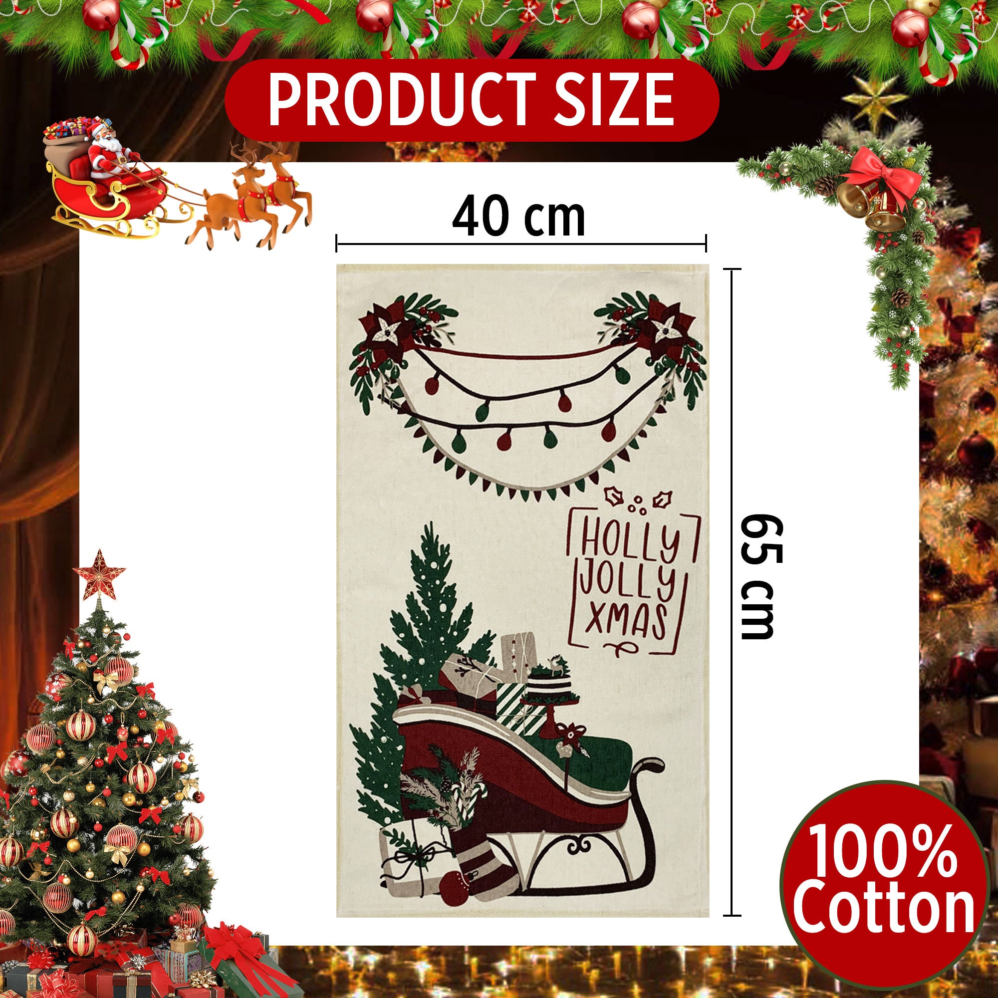 Strofinaccio da cucina natalizio Nuvole di Stoffa canovaccio decoro Natale 6331