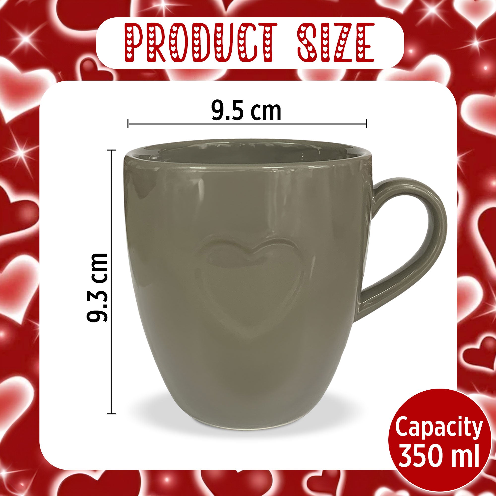 Tazza cuore Nuvole di Stoffa Mug con manico in ceramica 350ml Shabby Chic 6342