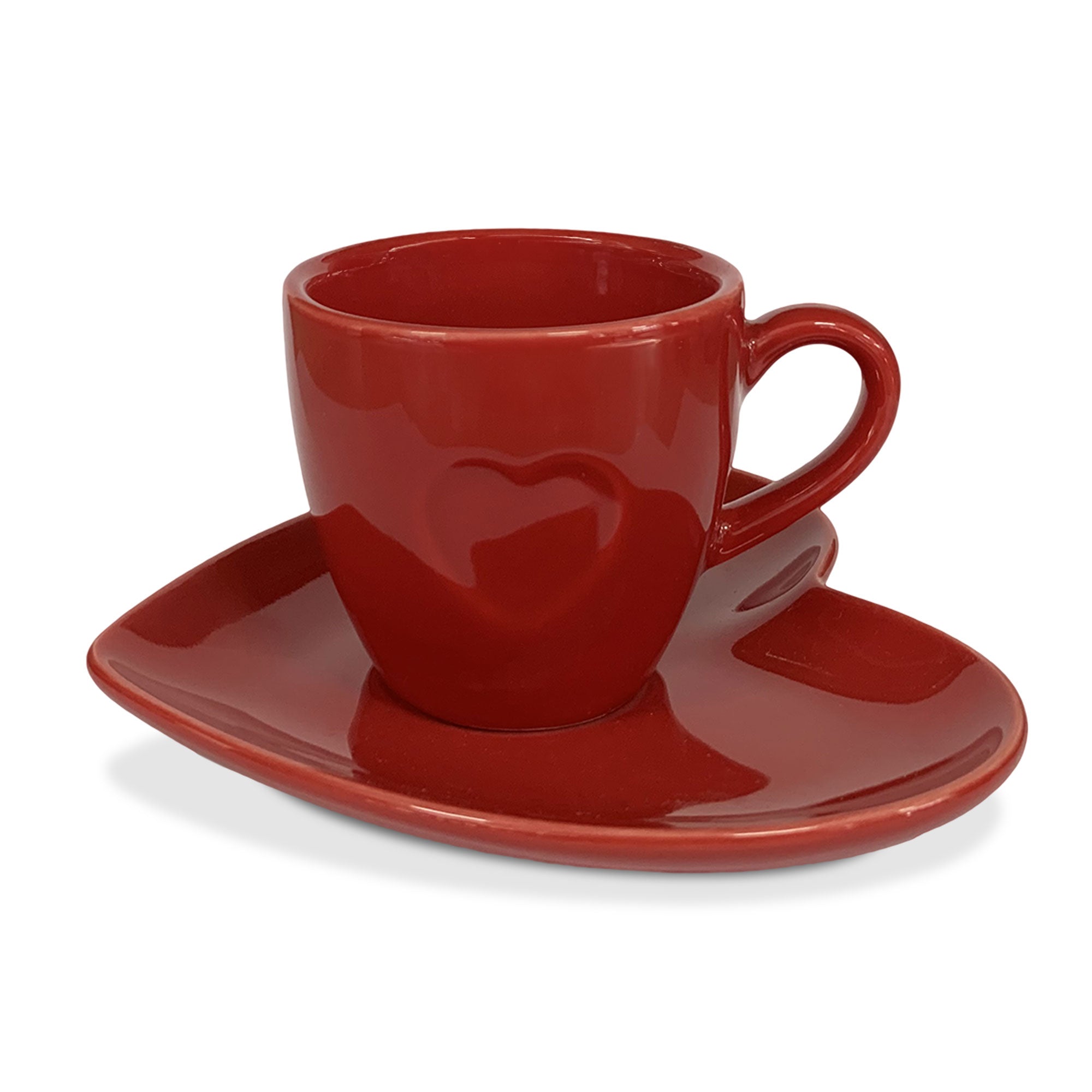 Tazzina da caffè con piattino a cuore Nuvole di Stoffa ceramica Shabby Chic 6343