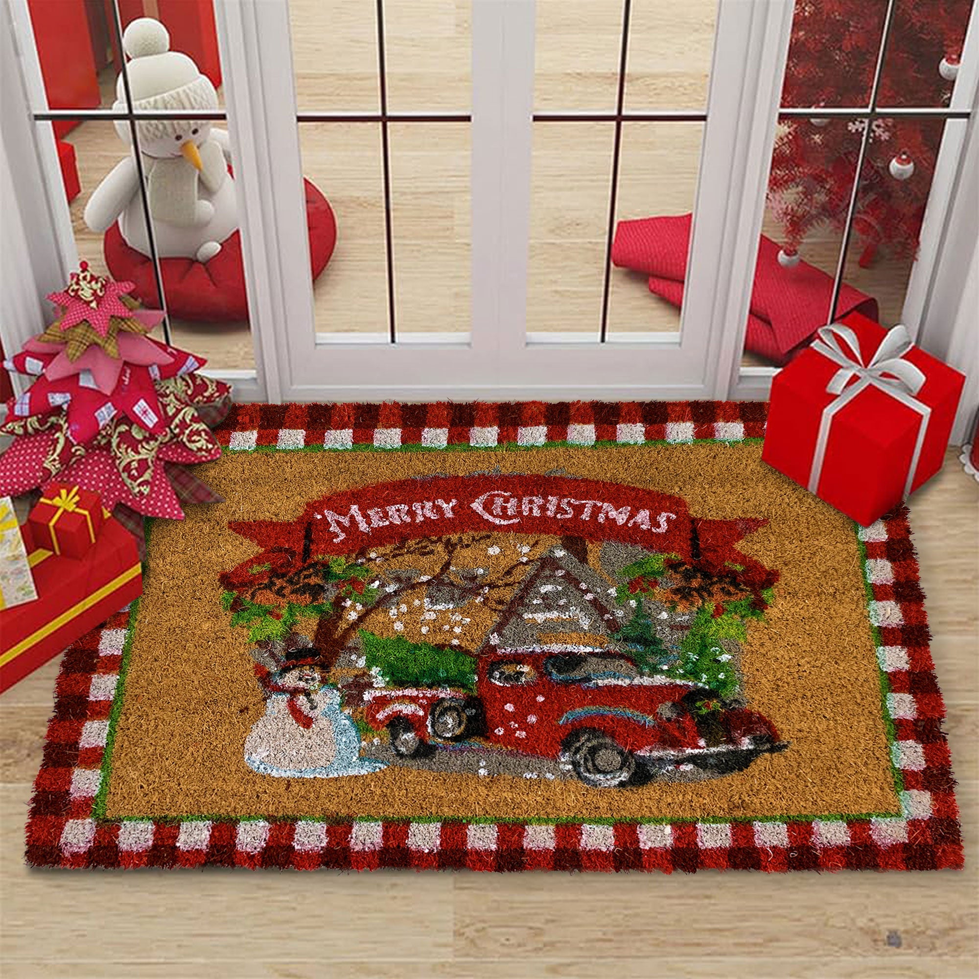 Tappeto zerbino rettangolare natalizio Preziosa Home in cocco antiscivolo 6350
