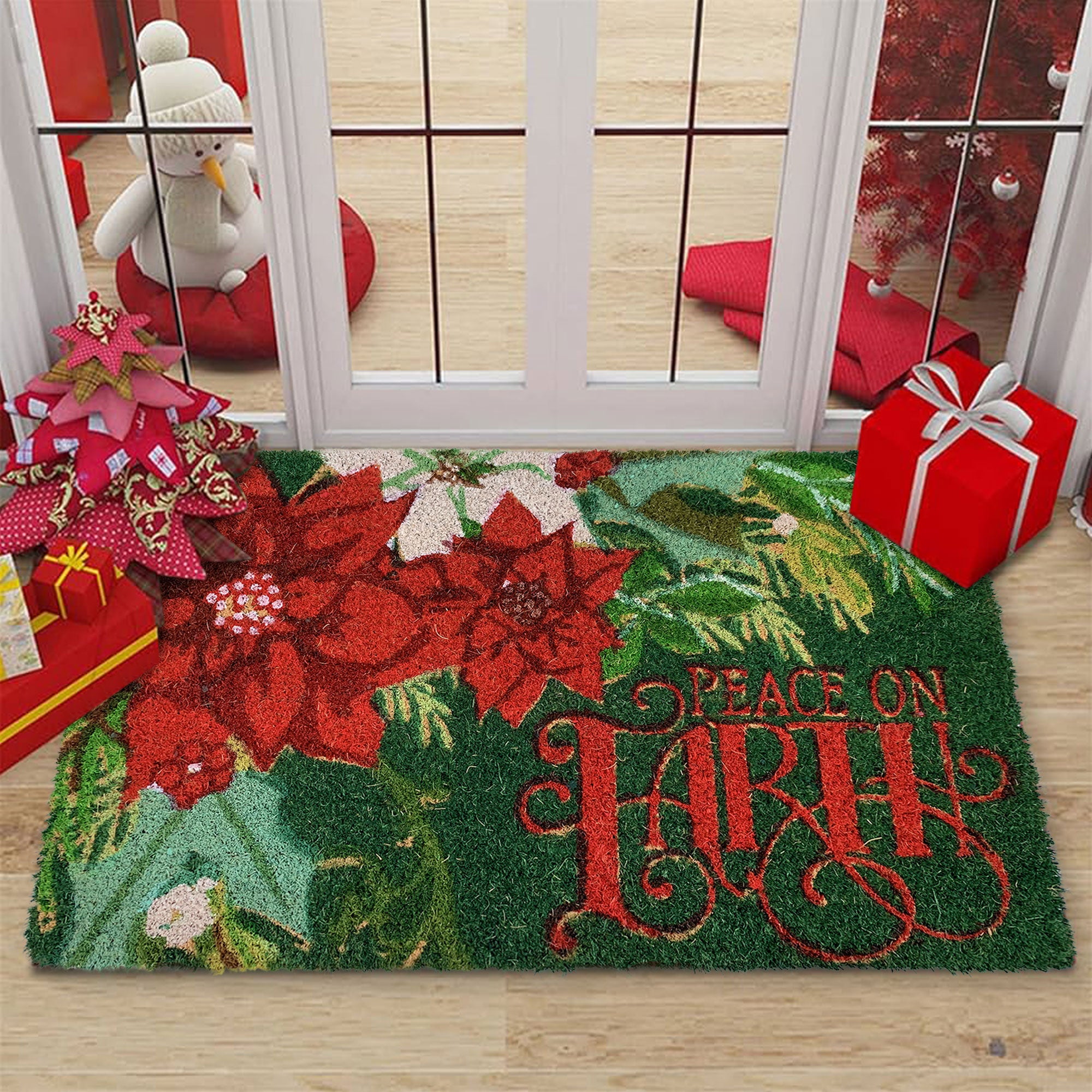 Tappeto zerbino rettangolare natalizio Preziosa Home in cocco antiscivolo 6351