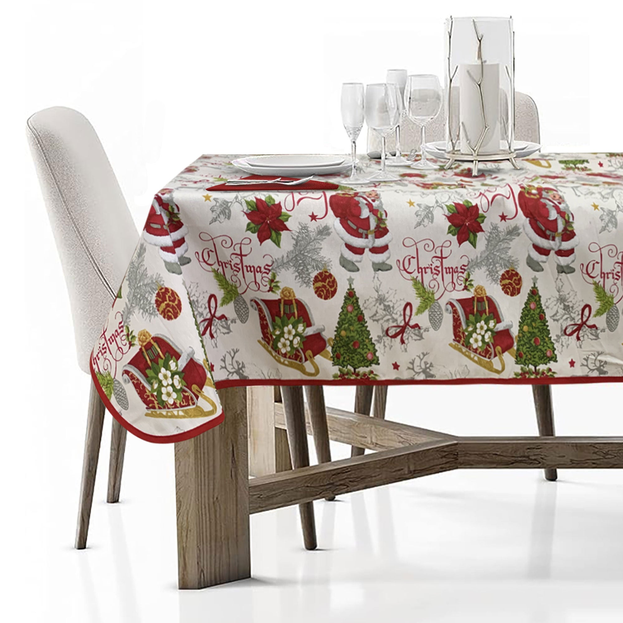 Tovaglia Natalizia servizio da tavola + tovaglioli Preziosa Home 18 posti 6366