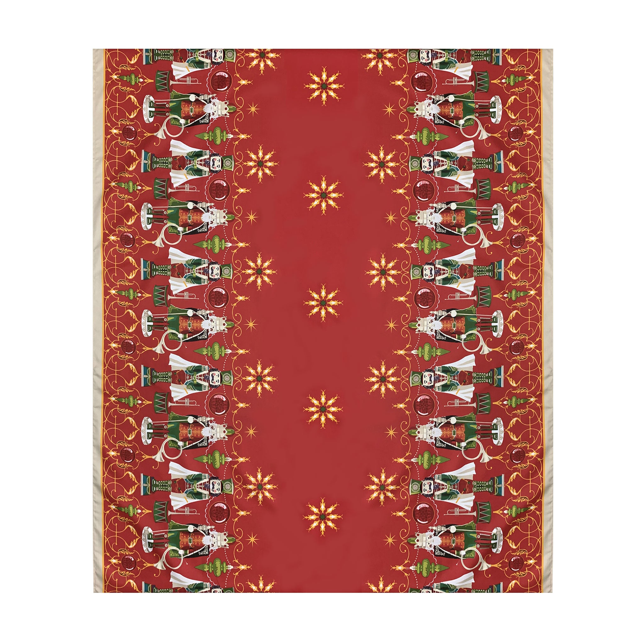 Tovaglia Natalizia in rasatello stampata Preziosa Home 12 posti Natale 6381