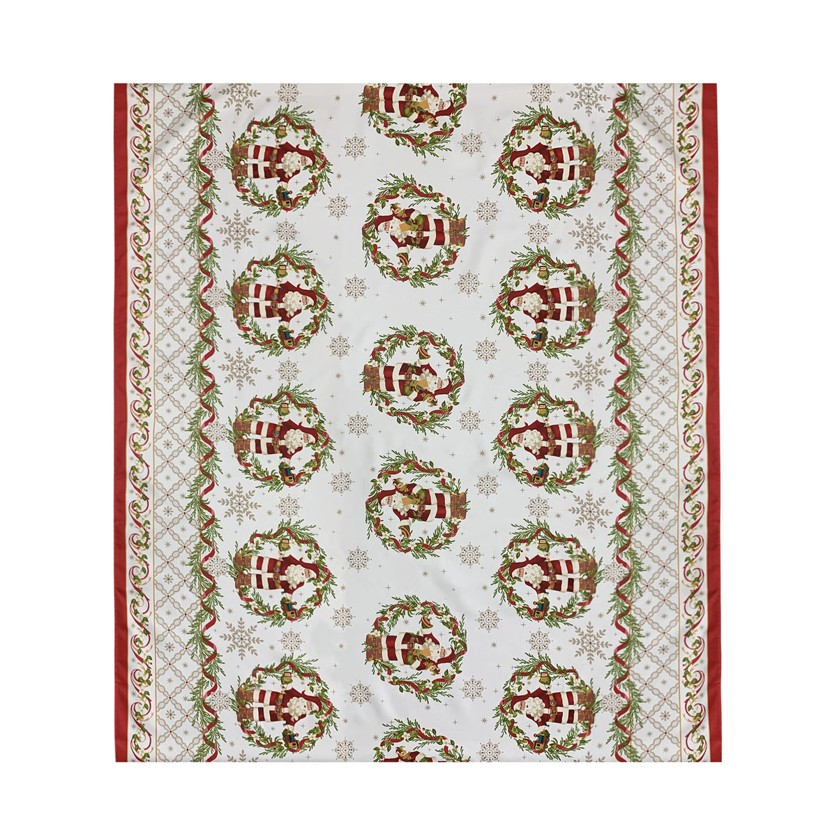 Tovaglia Natalizia in rasatello stampata Preziosa Home 24 posti Natale 6385