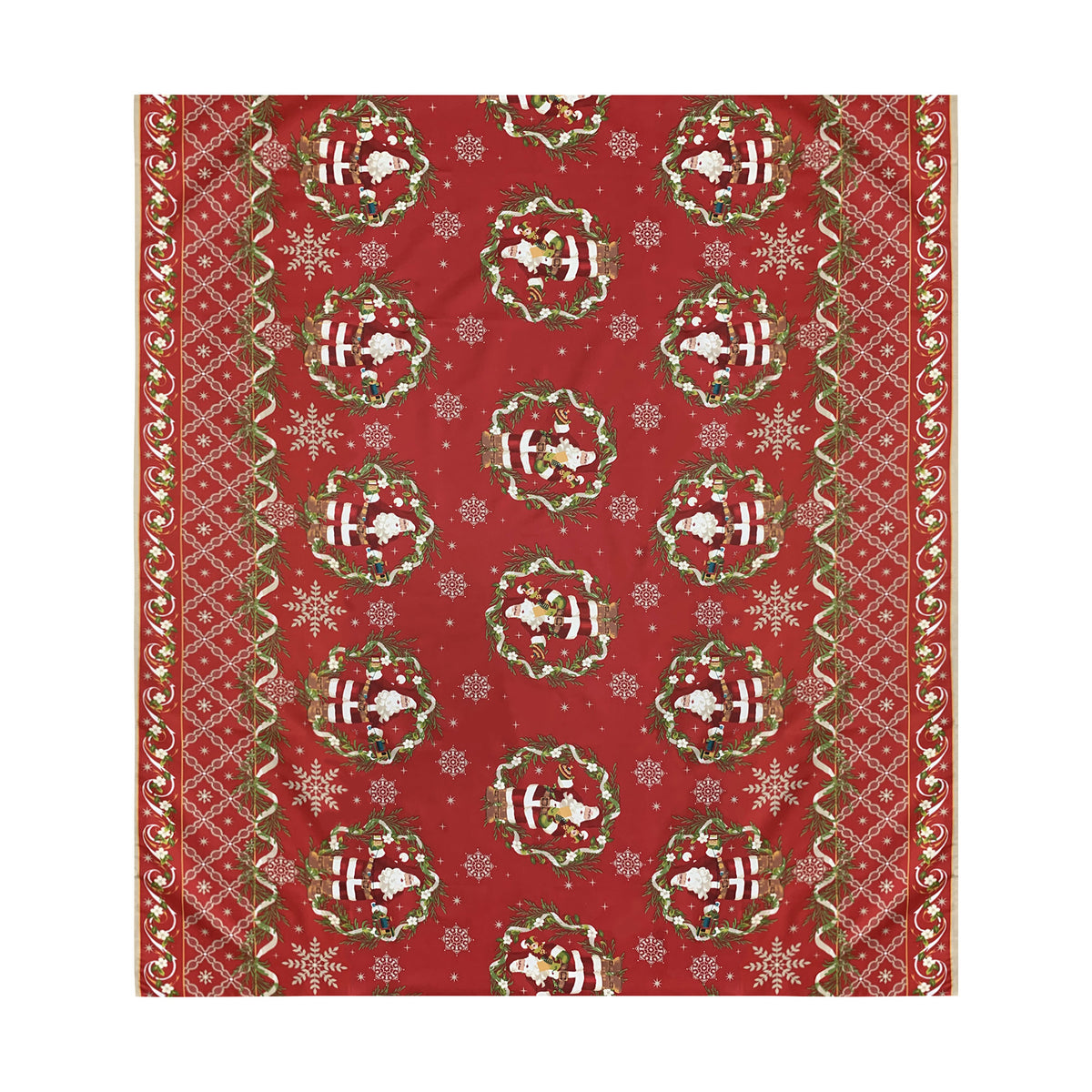 Tovaglia Natalizia in rasatello stampata Preziosa Home 24 posti Natale 6385