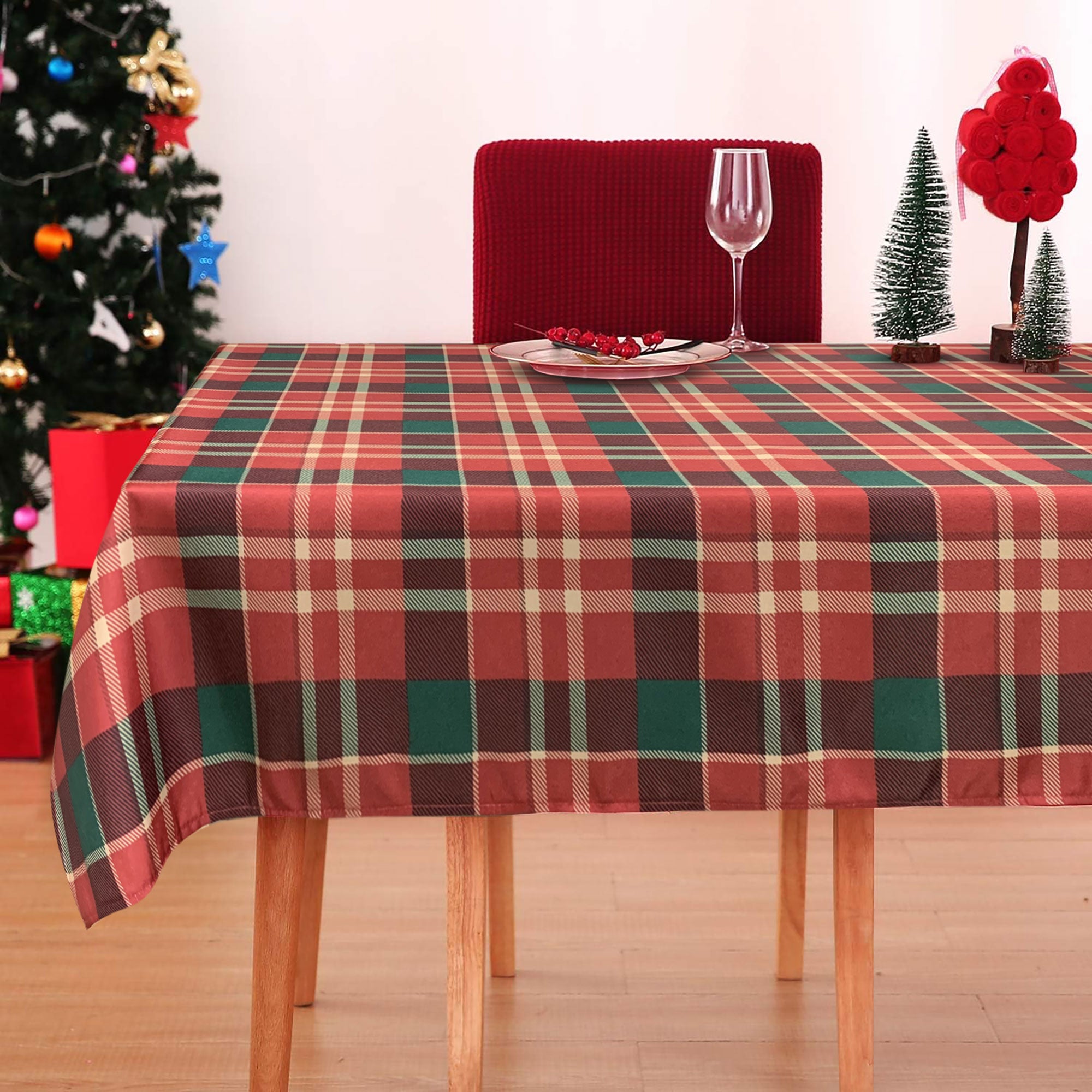 Tovaglia Natalizia no stiro Sommaruga Tartan 6 posti Tavola Natale 6395