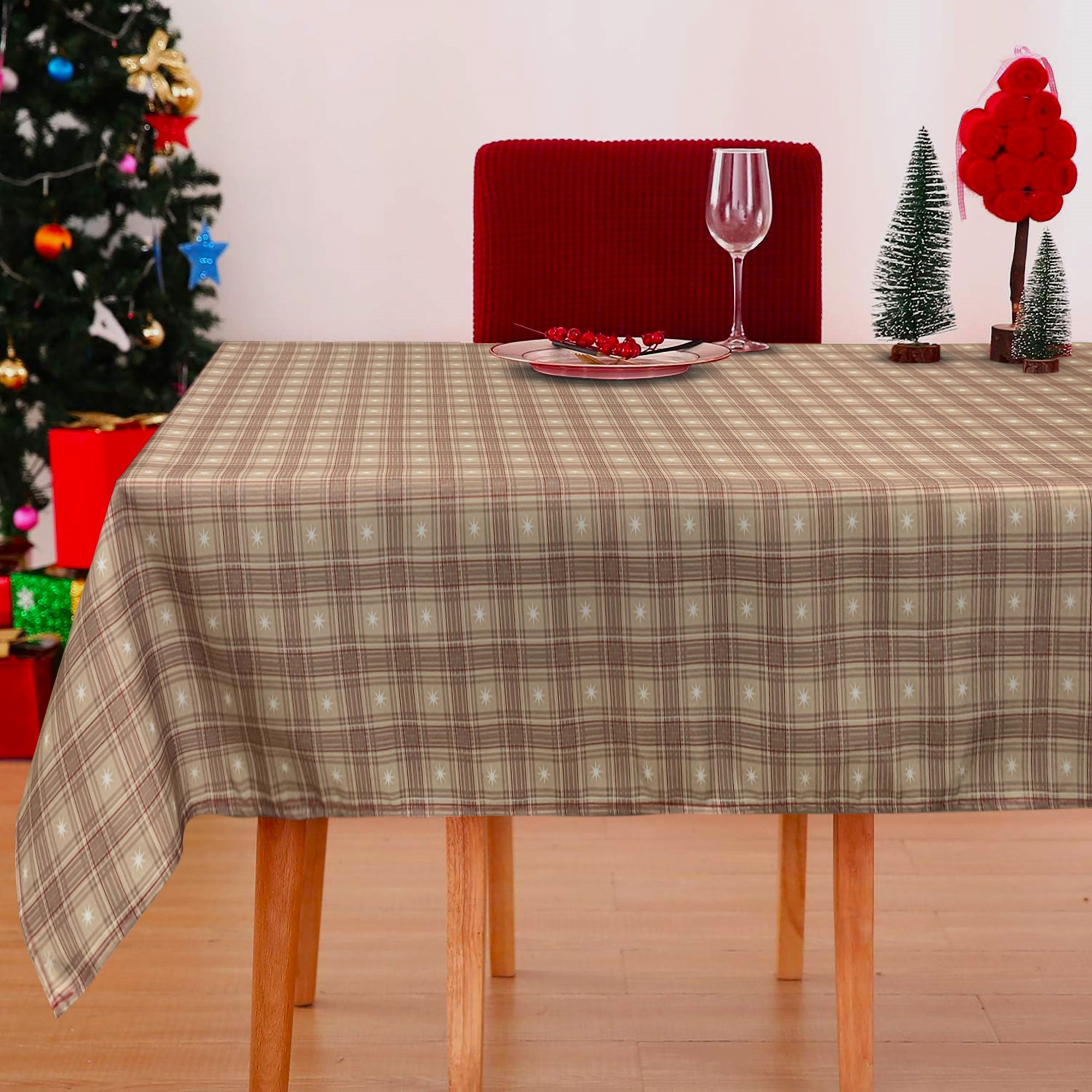 Tovaglia Natalizia no stiro Sommaruga Tartan 6 posti Tavola Natale 6398