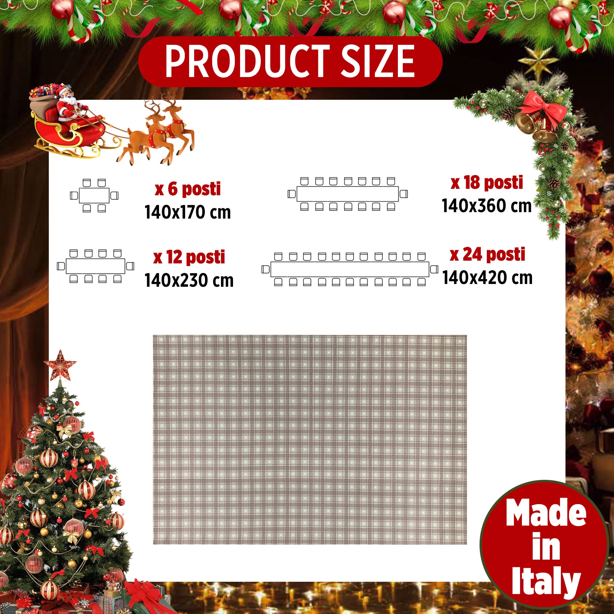 KEVKUS C141511 - Tovaglia cerata natalizia in legno a scelta, rettangolare, ovale (bordo, con nastro in plastica), 140 x 320 cm, ovale KEVKUS C141511 - Tovaglia cerata natalizia in legno a scelta, rettangolare, ovale (bordo, con nastro in plastica), 140 x 320 cm, ovale
