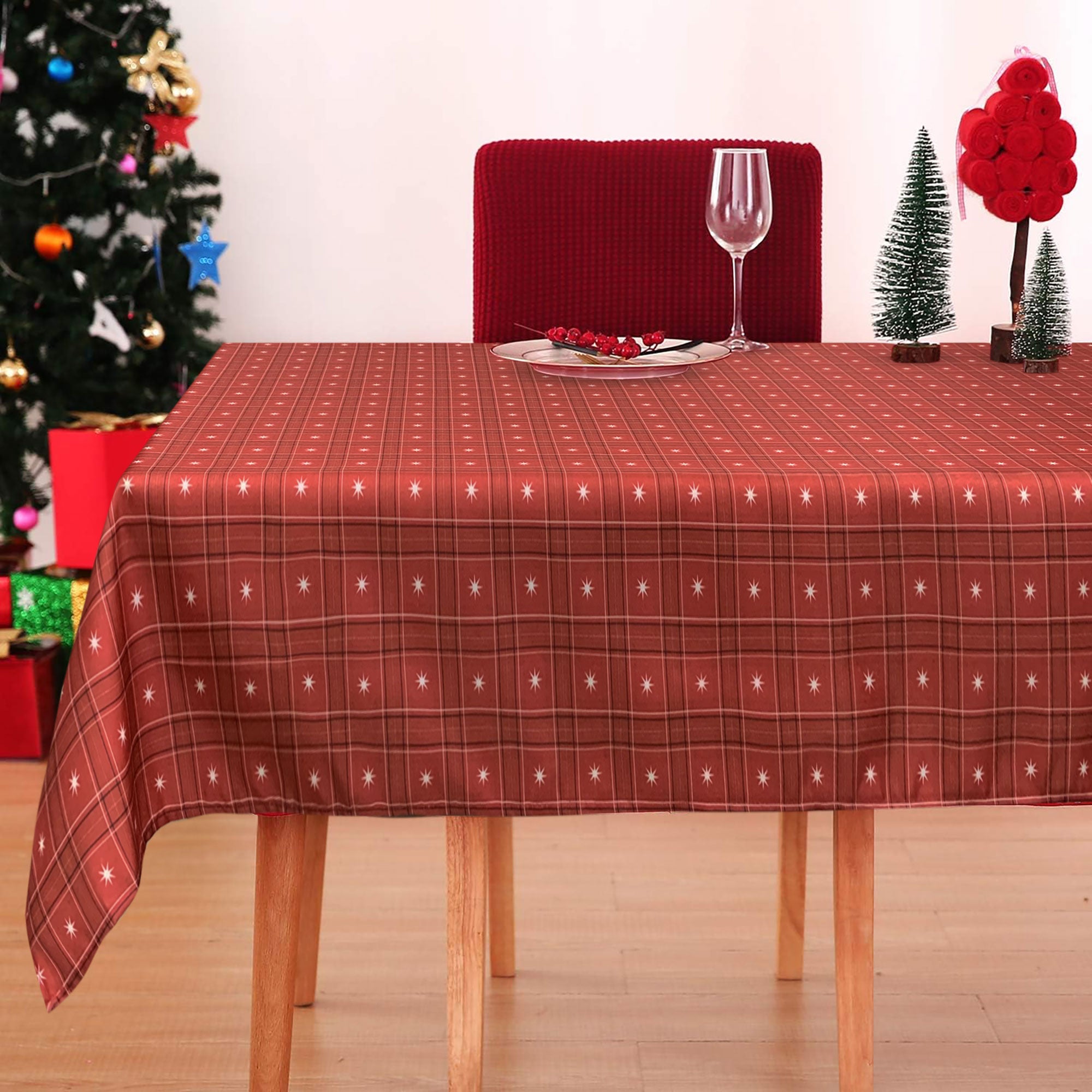 Tovaglia Natalizia no stiro Sommaruga Tartan 6 posti Tavola Natale 6398