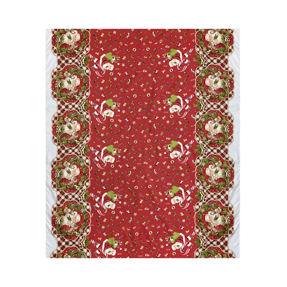 Tovaglia Natalizia in rasatello stampata Preziosa Home 24 posti Natale 6407