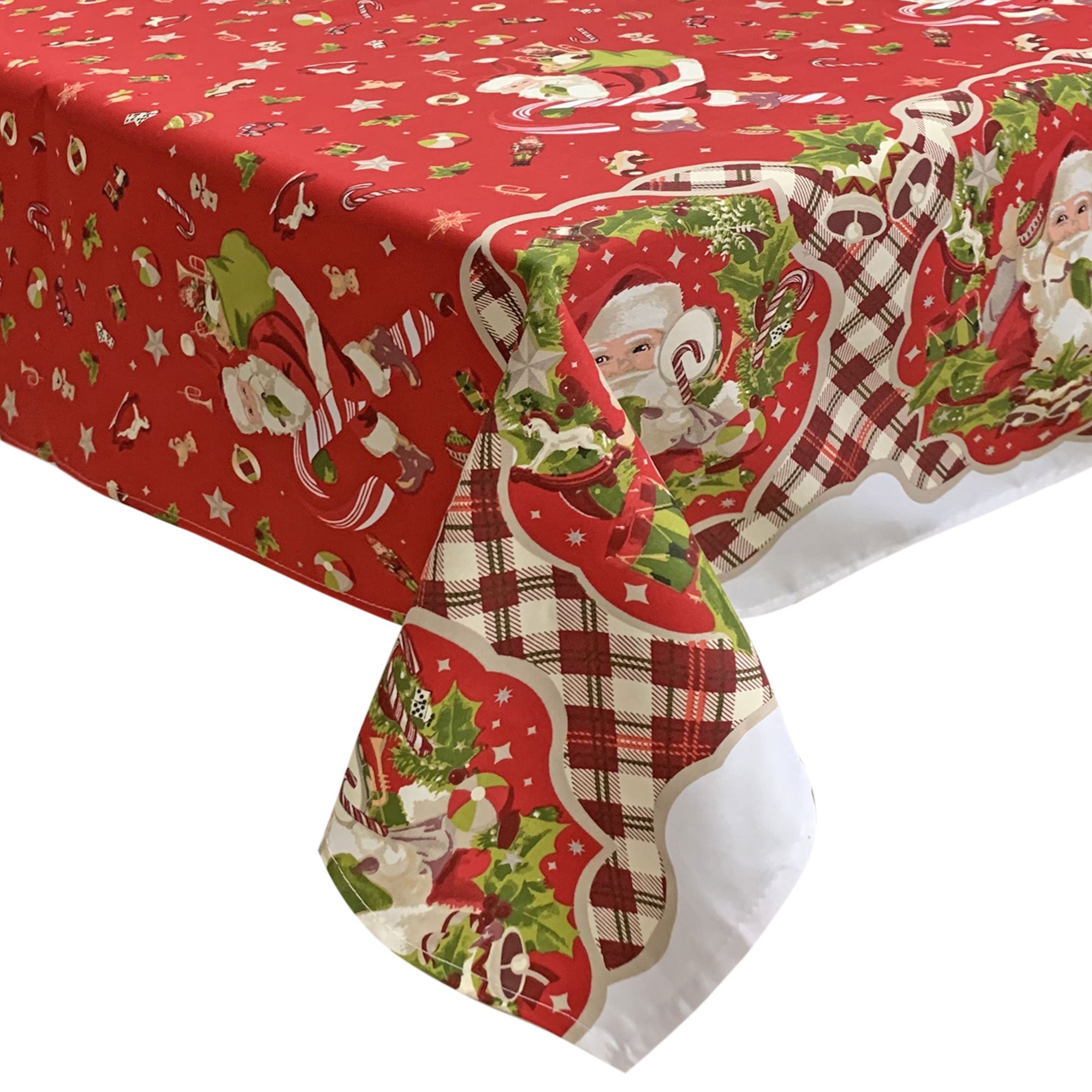Tovaglia Natalizia in rasatello stampata Preziosa Home 24 posti Natale 6407
