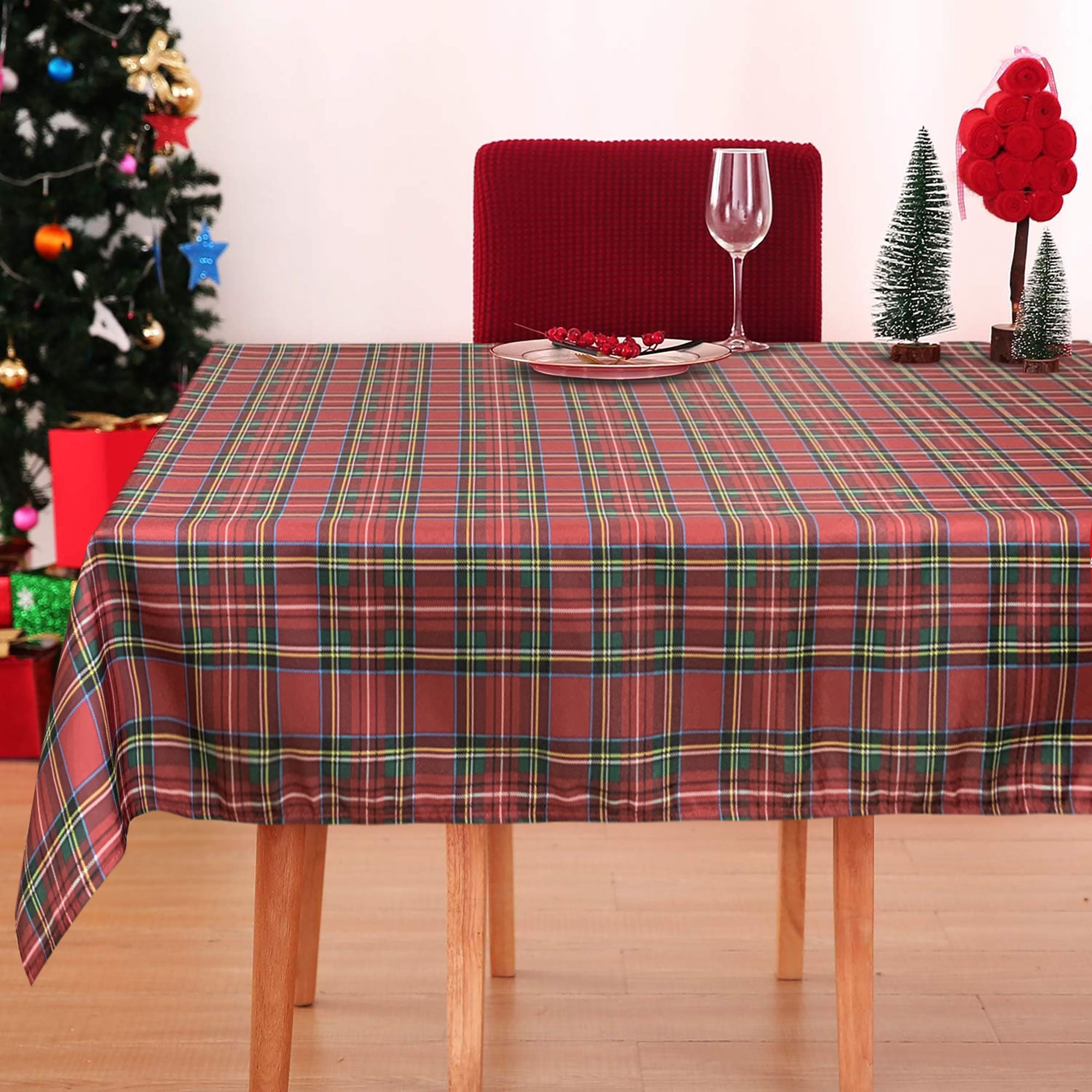 Tovaglia Natalizia no stiro Sommaruga Tartan 24 posti Tavola Natale 6415