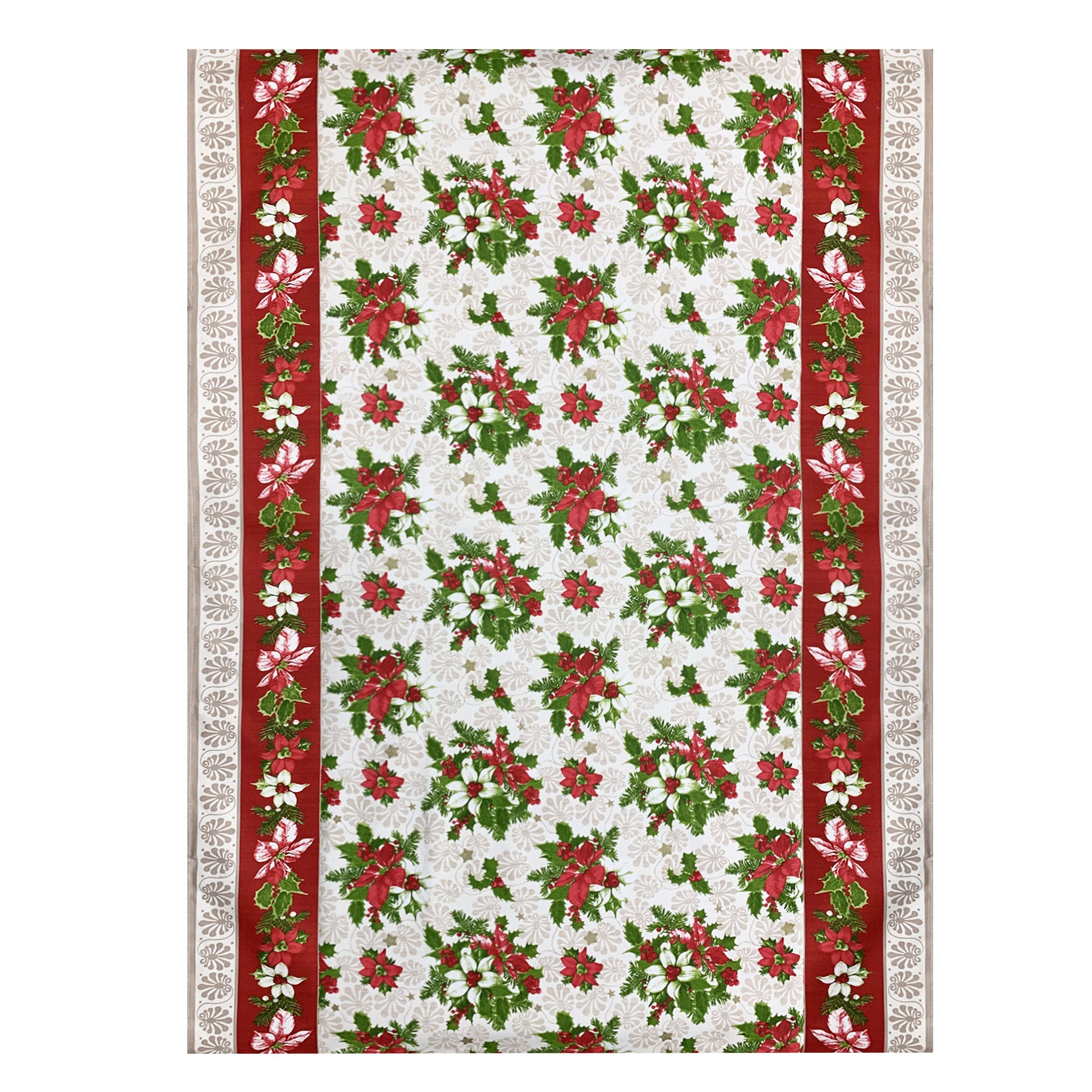 Tovaglia Natalizia panama stampata Preziosa Home 6 posti Natale Abete 6439