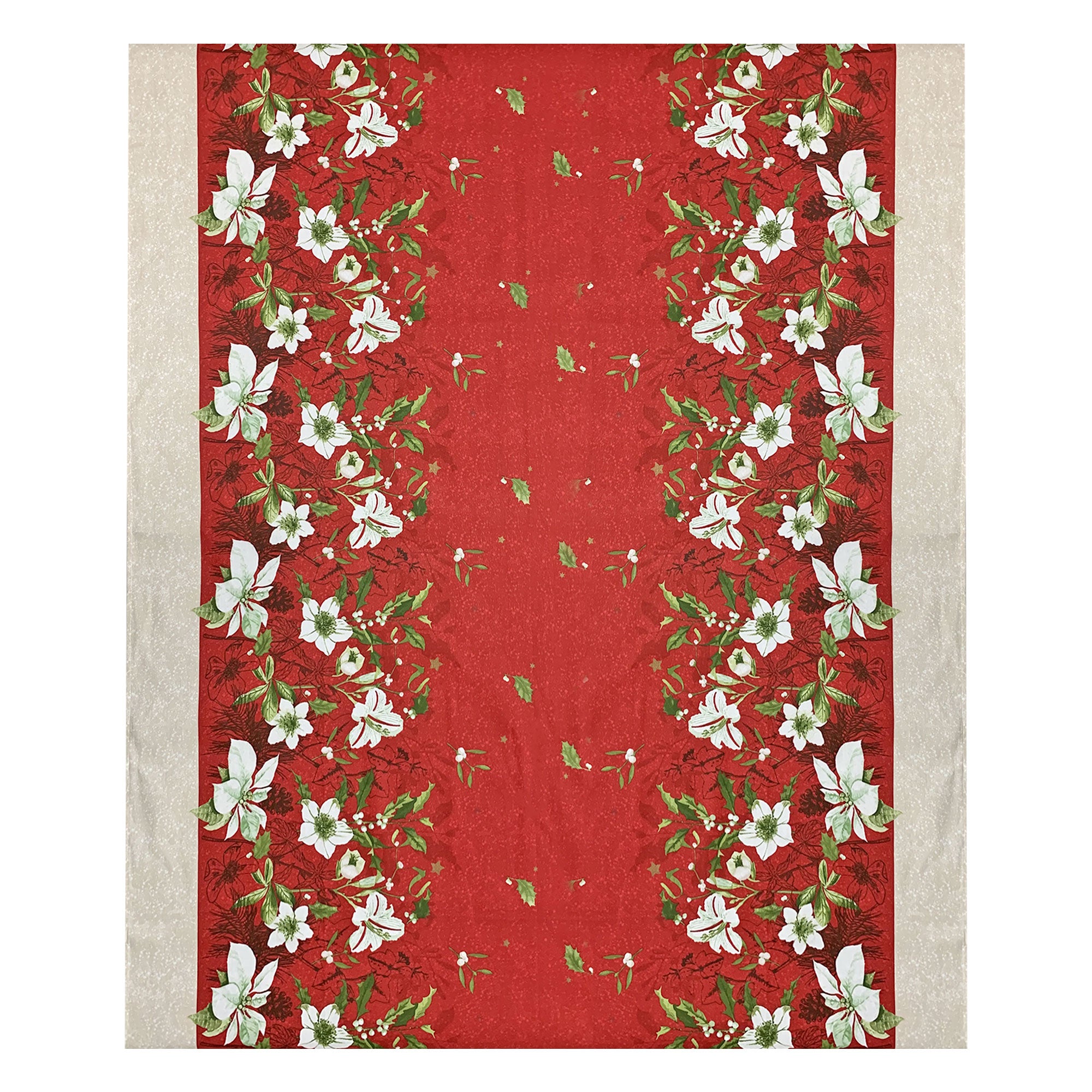 Tovaglia Natalizia panama stampata Preziosa Home 24 posti Natale Abete 6453
