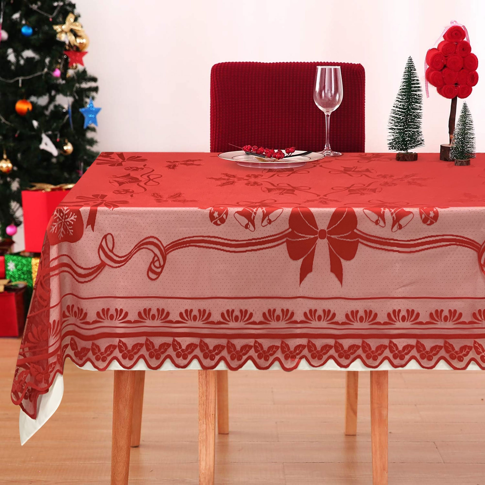 Copritavolo Natalizio in filet piazzato smerlato Preziosa Home 12 posti 6471