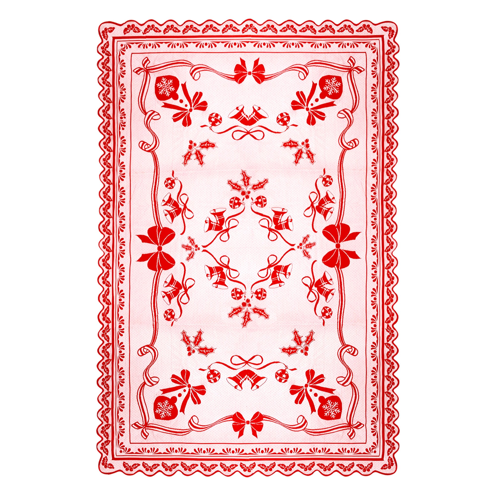 Copritavolo Natalizio in filet piazzato smerlato Preziosa Home 12 posti 6471