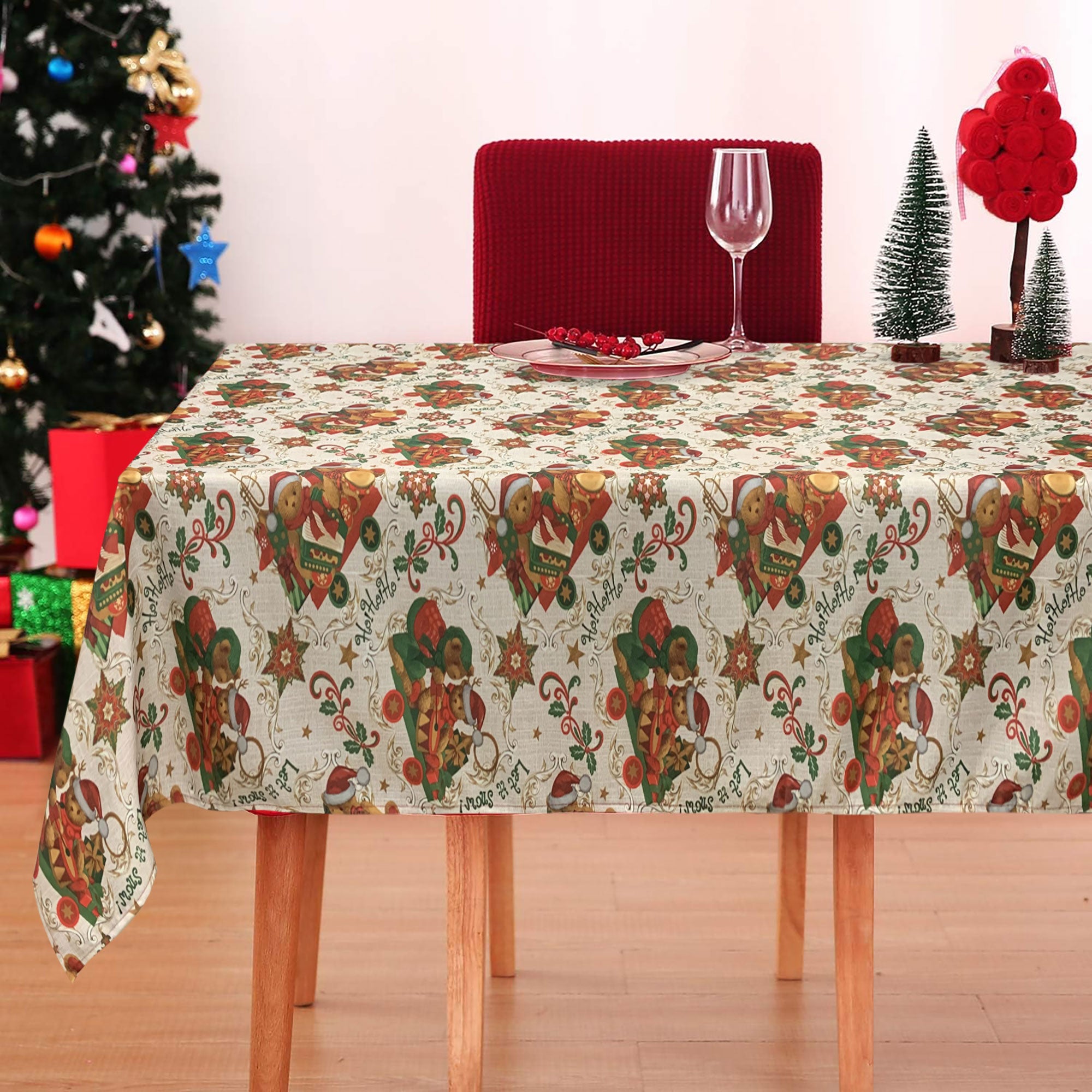 Tovaglia Natalizia antimacchia idrorepellente Preziosa Home 24 posti 6479