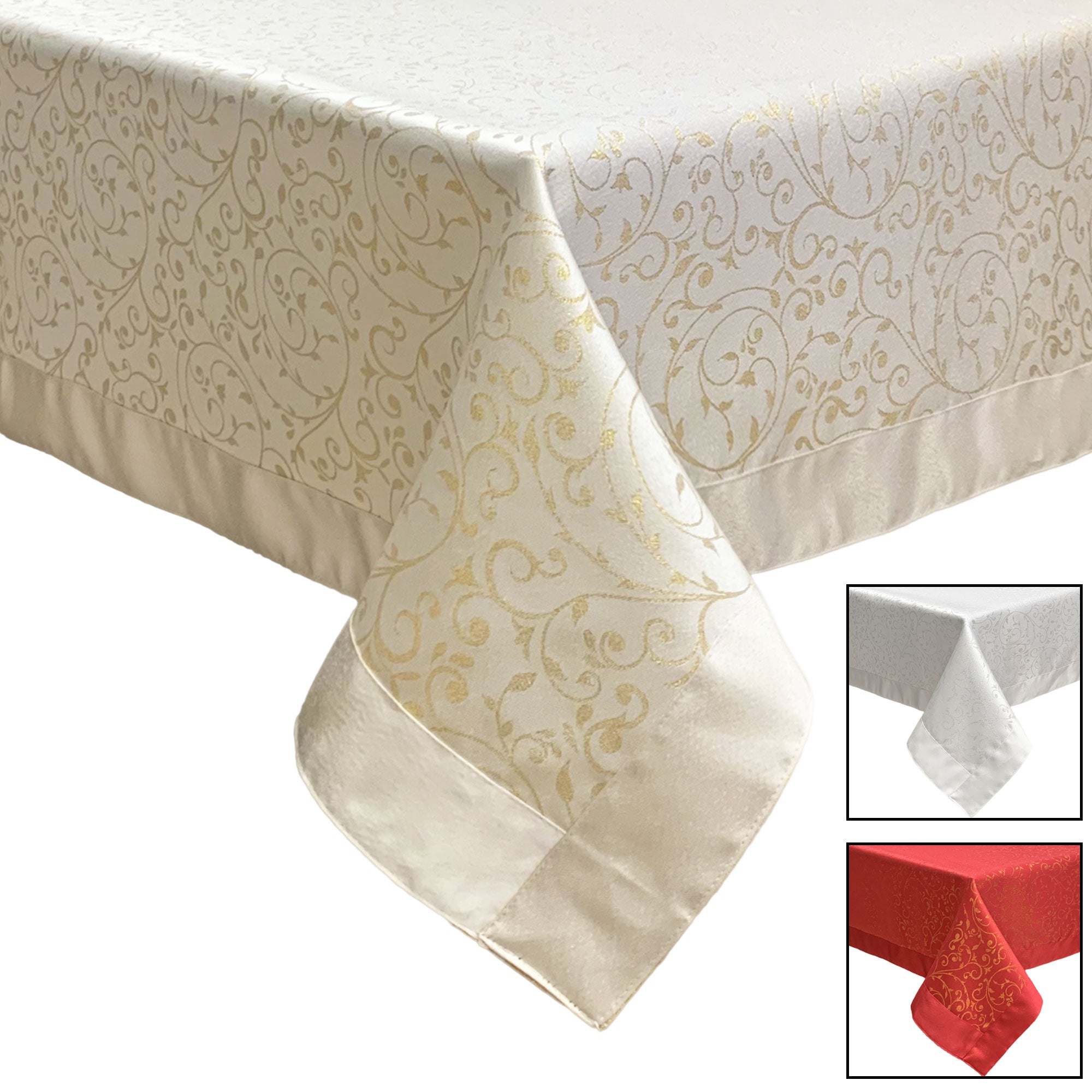 Tovaglia Natalizia lurex antimacchia idrorepellente Preziosa Home 18 posti 6525