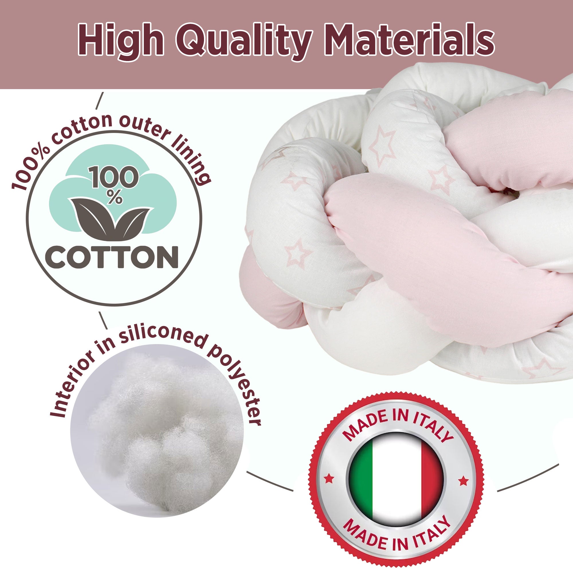 Paraurti per culla lettino intrecciato neonato treccia traspirante Cotone 6533