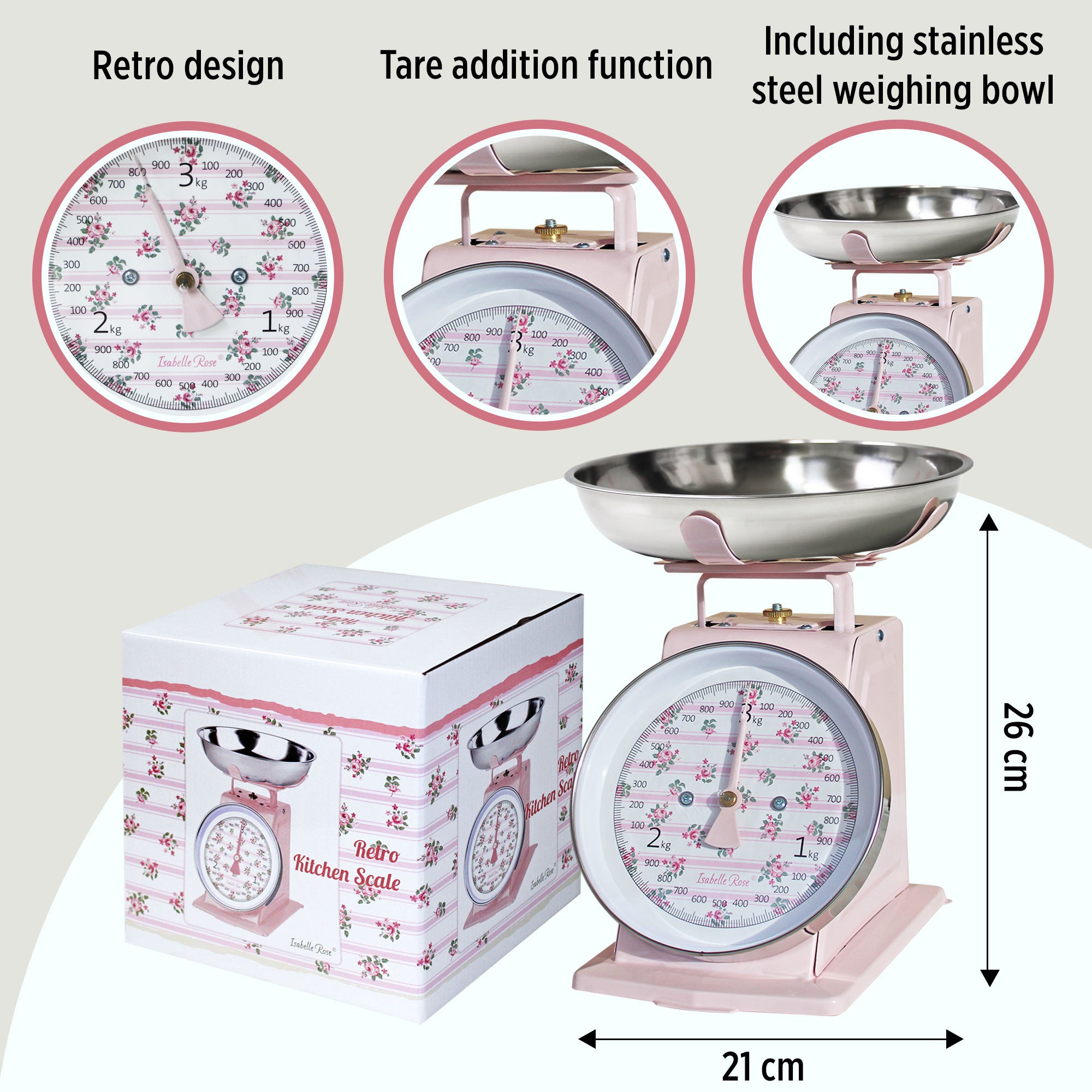 Bilancia Da Cucina Isabelle Rose Stile Retrò - Elegante E Precisa! - Foto 3