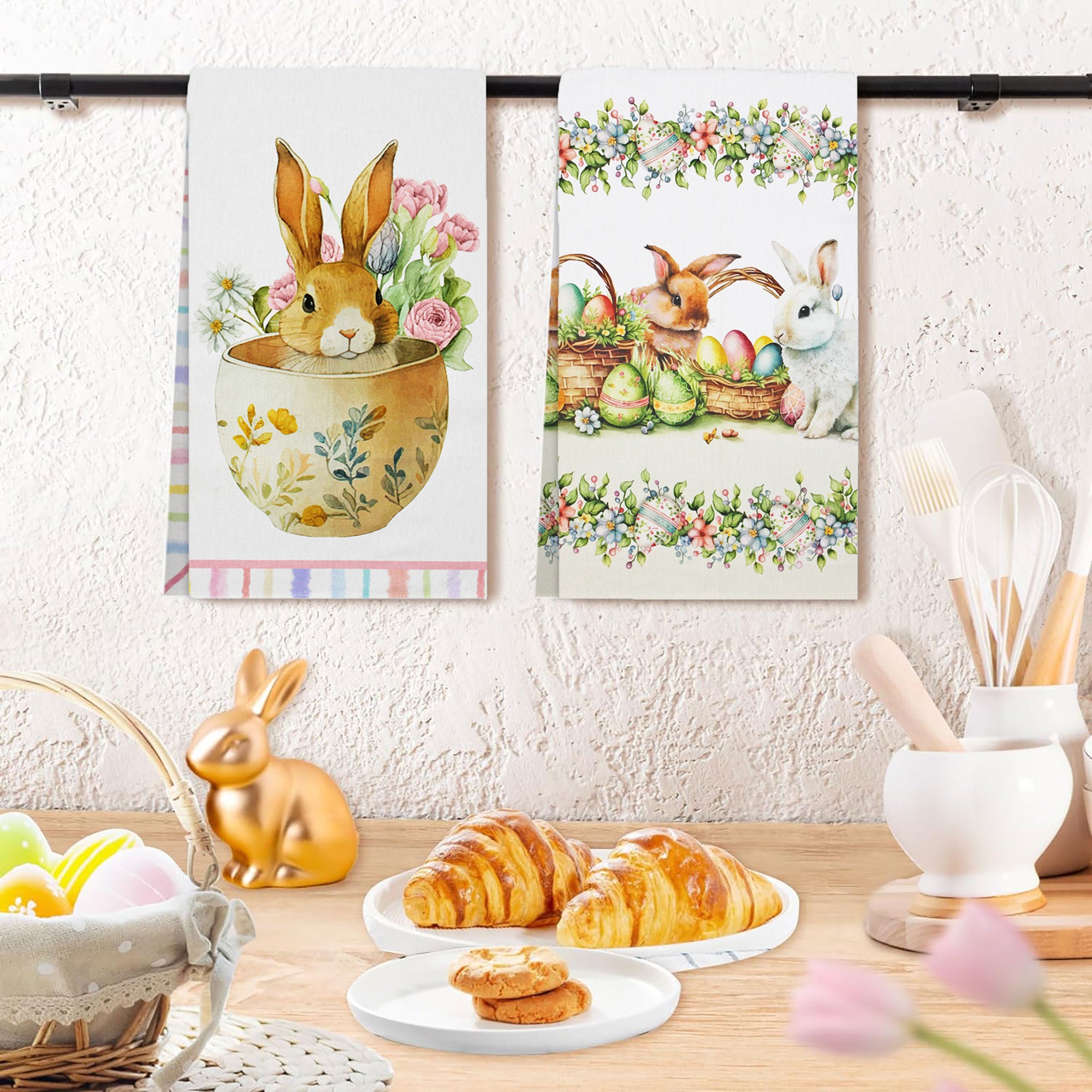 Set Strofinacci pasquali 6pz Maestri Cotonieri Dolce Pasqua in cotone 6577