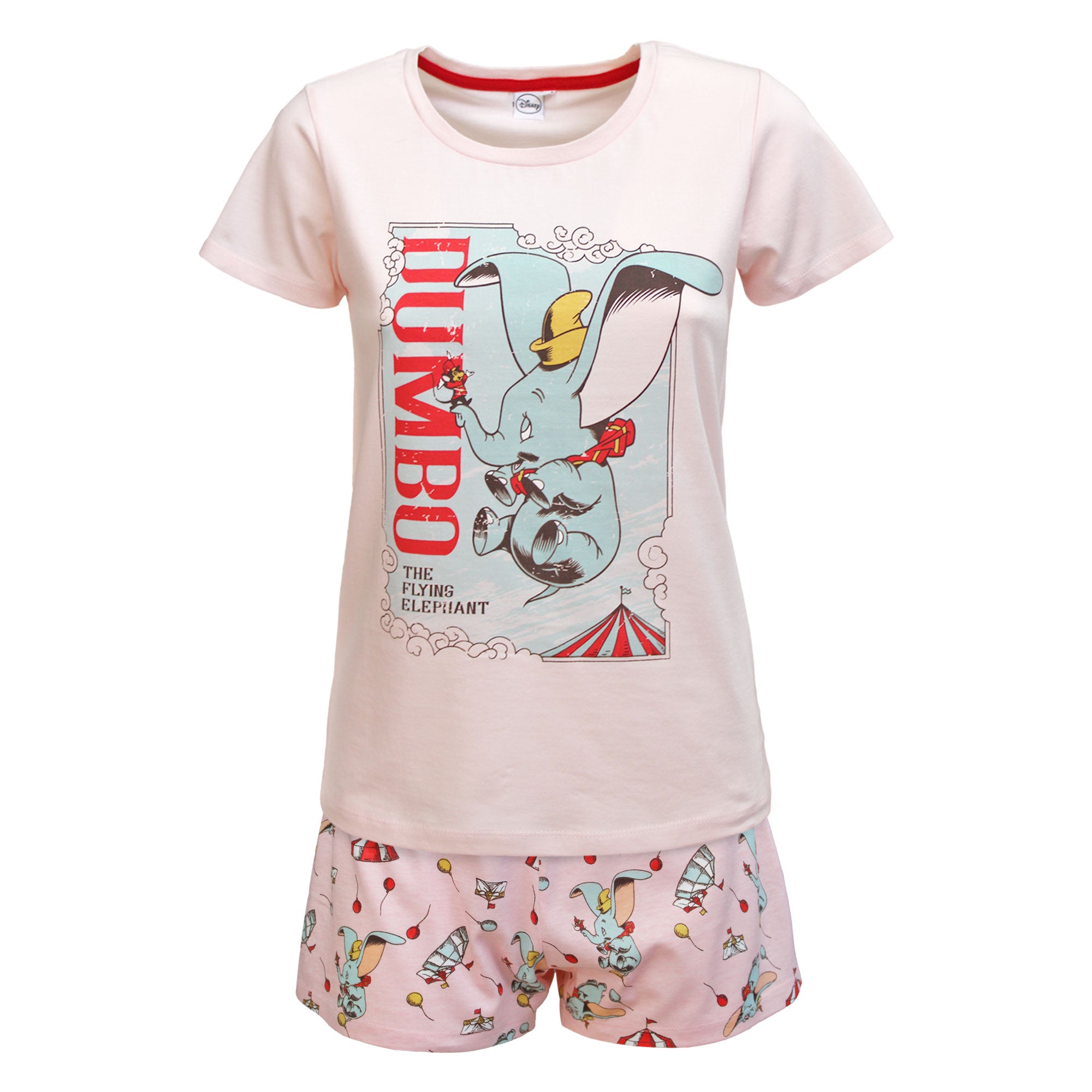 Pigiama donna Disney Dumbo T-shirt e shorties ragazza in cotone 6578