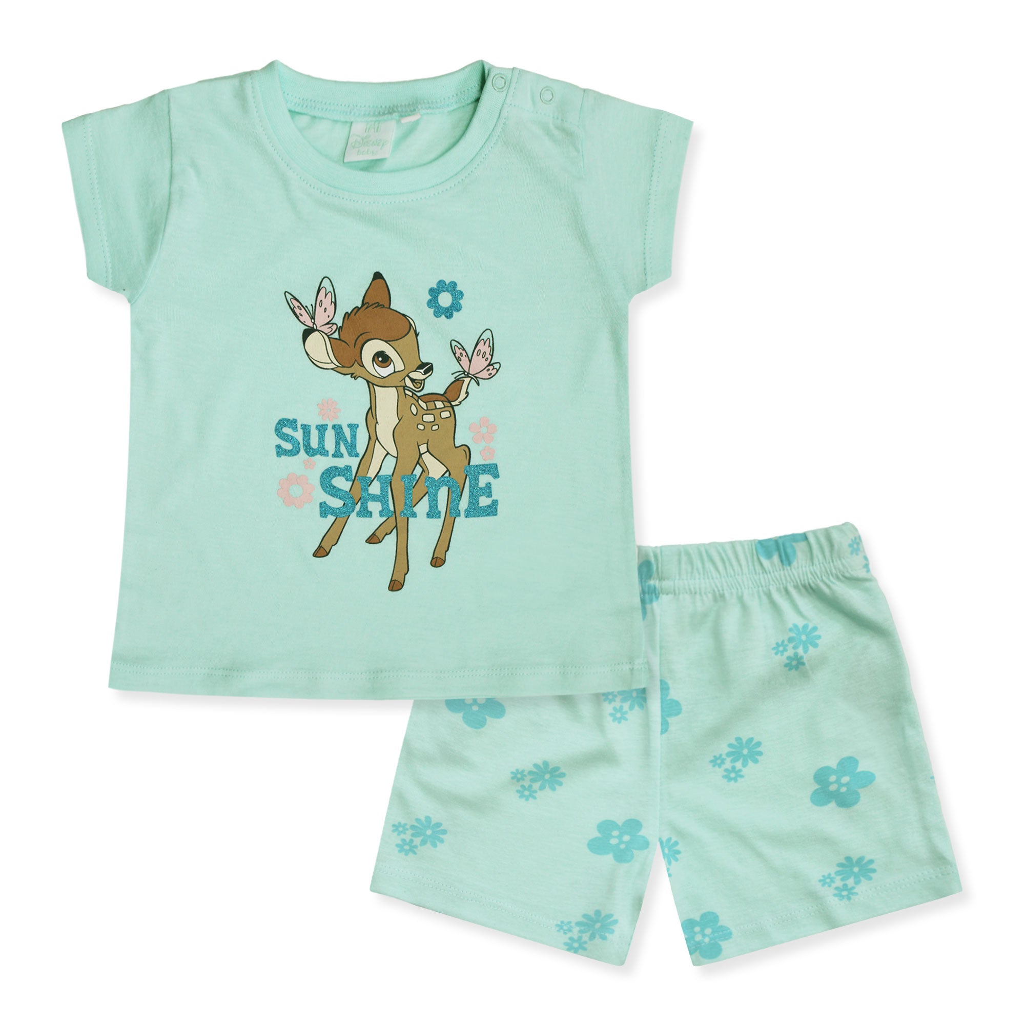 Completo Disney Bambi in cotone estivo maglia neonato bambina 6583