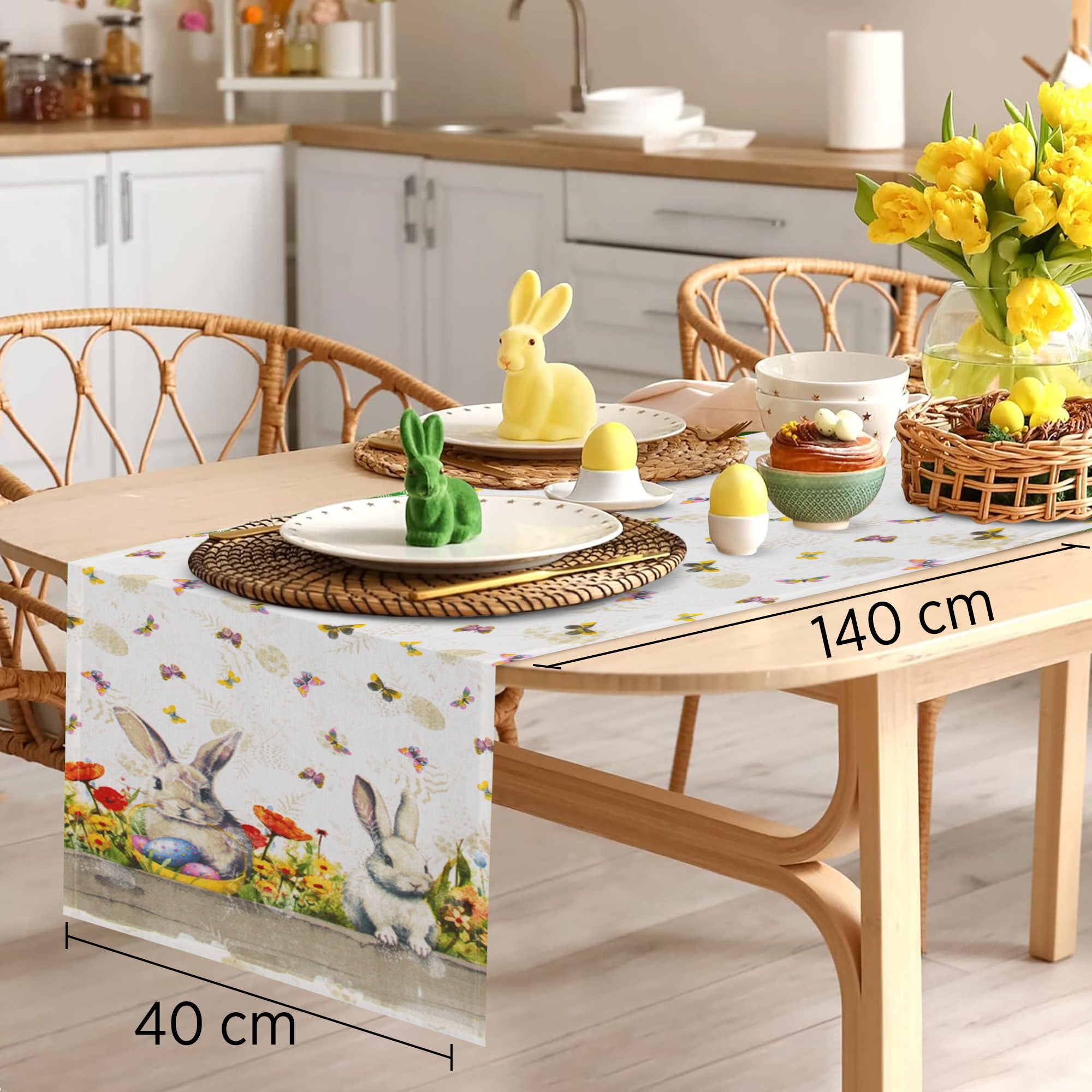 Runner Da Tavola Pasquale Verde Tessuto Jacquard Gobelin Arredo Casa 40 x 140 cm - Maresca Home Runner Da Tavola Pasquale Verde Tessuto Jacquard Gobelin Arredo Casa 40 x 140 cm - Maresca Home