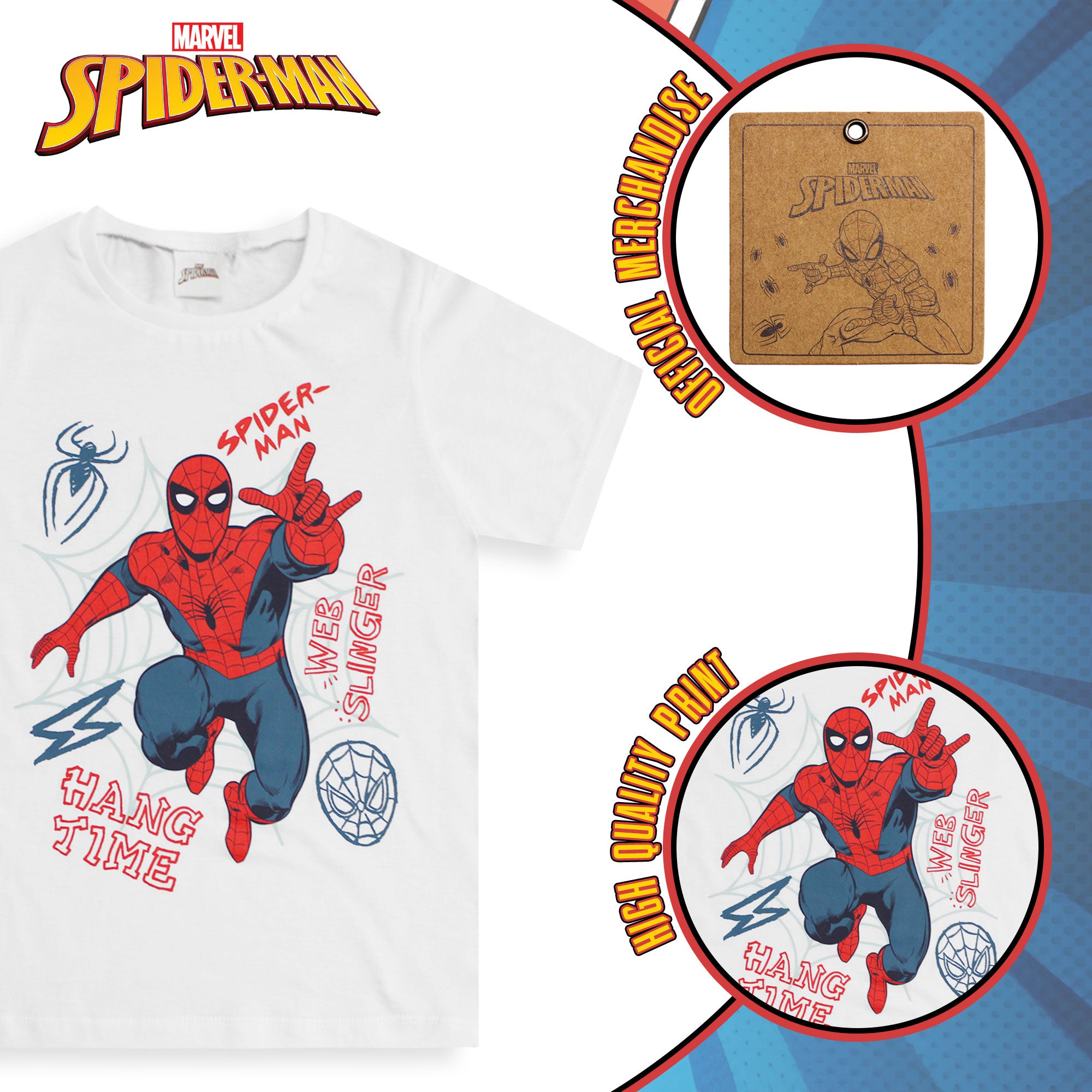 T-shirt Marvel Spiderman maglia bambino mezze maniche in cotone Spider Man 6592