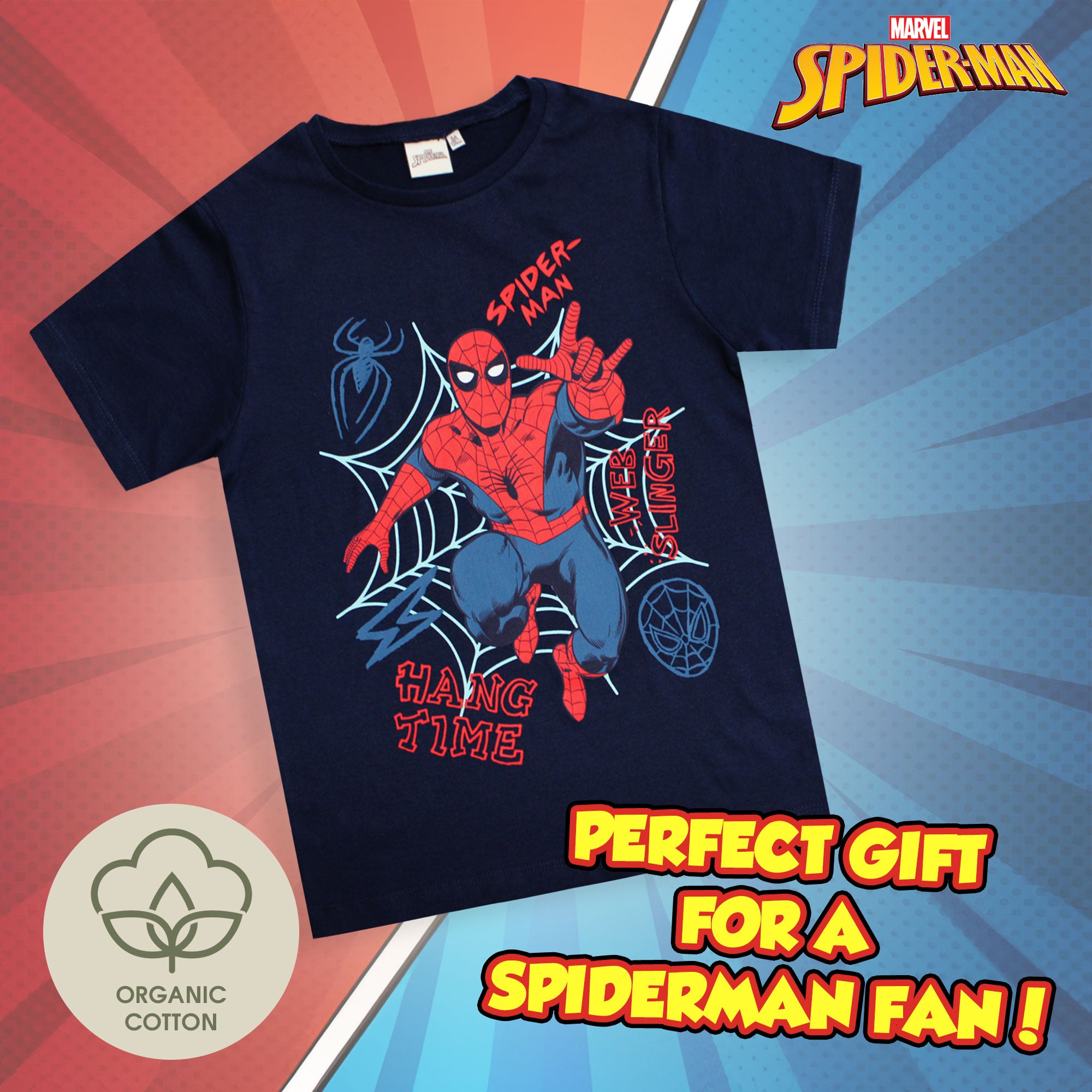 T-shirt Marvel Spiderman maglia bambino mezze maniche in cotone Spider Man 6592