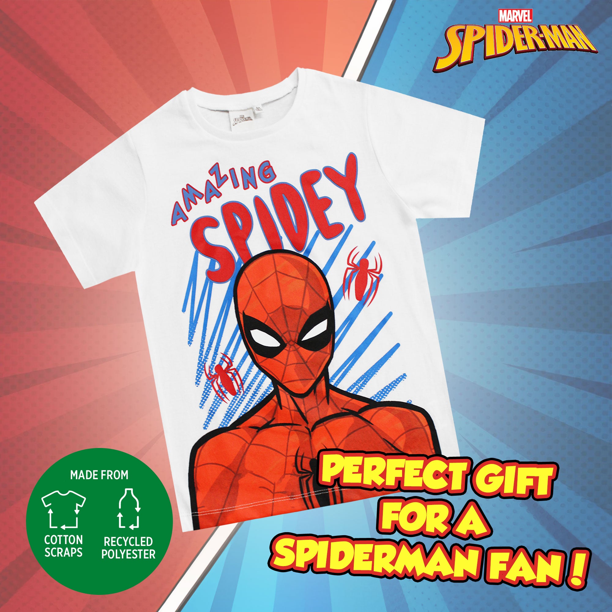 T shirt Marvel Spiderman maglia bambino mezze maniche in cotone Spider Man 6593