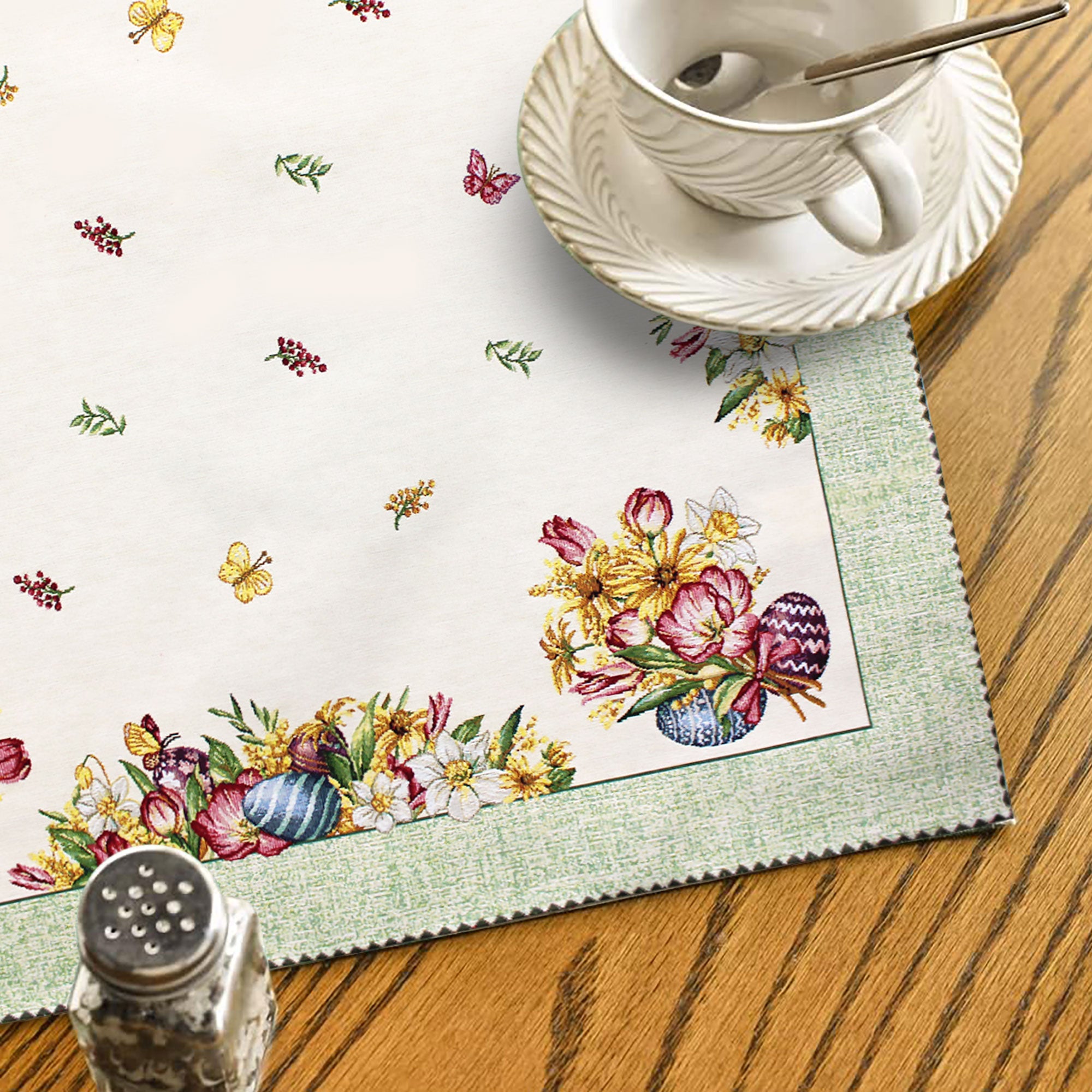 Centrotavola Pasquale 93x93cm in gobelin Runner Vingi Pasqua Dis.3 6620