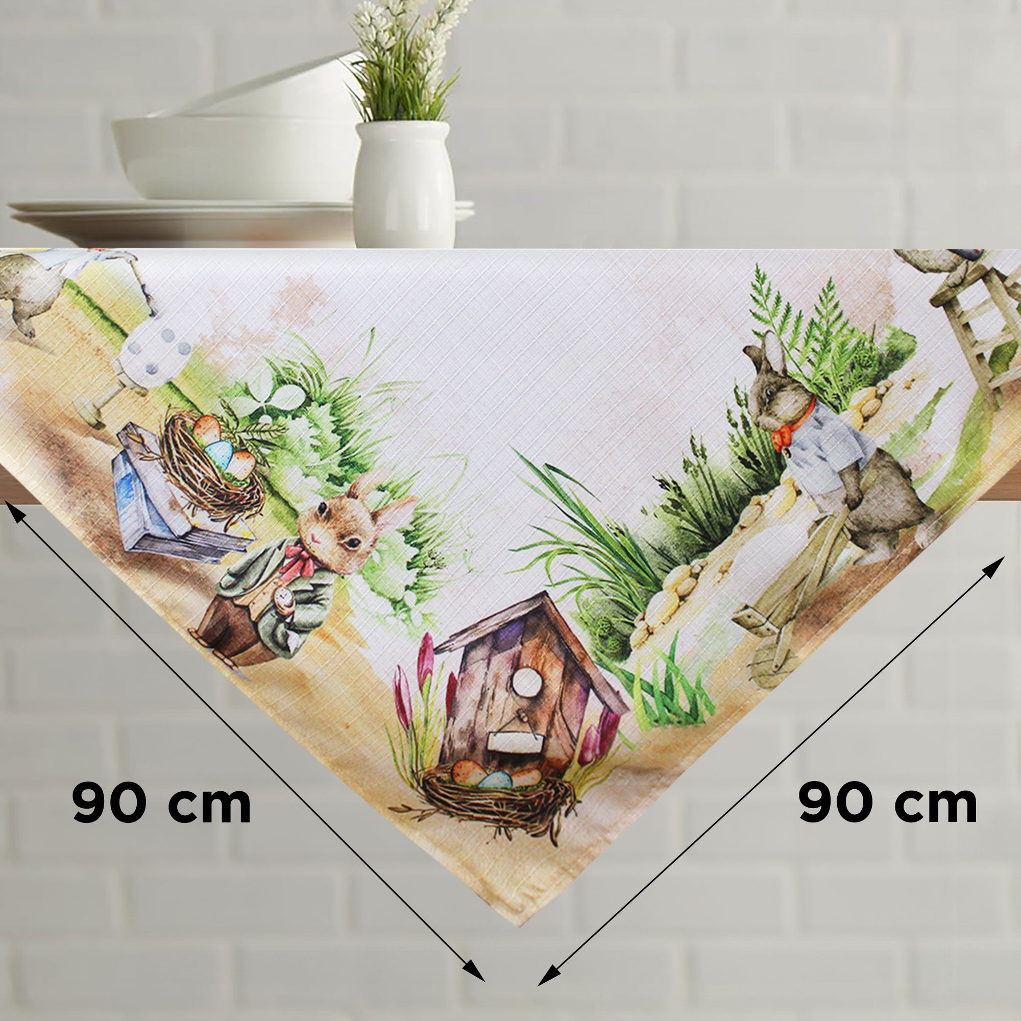 Centrotavola Pasquale 90x90cm Runner digitale Irge Pasqua 6628