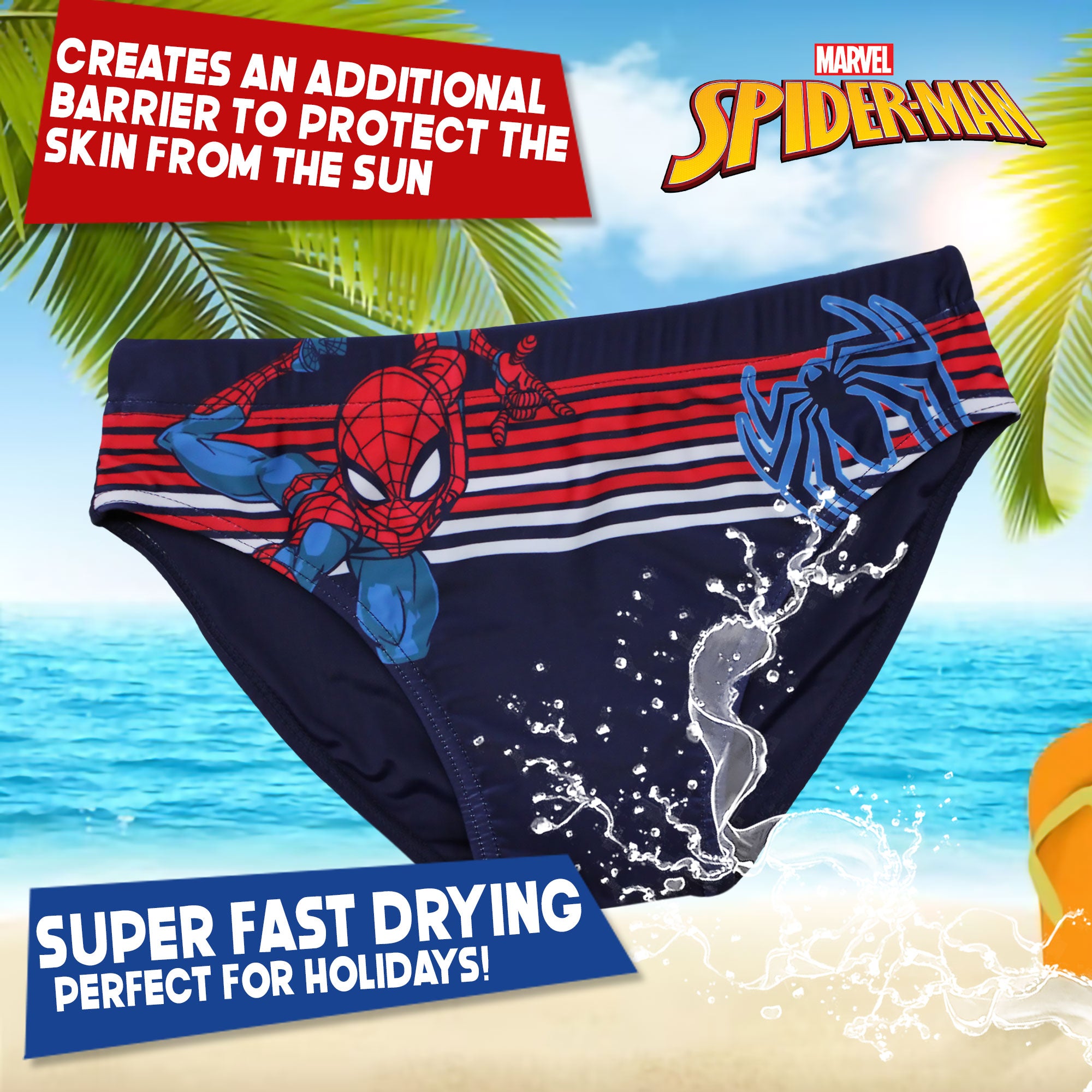 Costume da bagno bambino Marvel Spiderman mutandina slip mare bimbo 6632