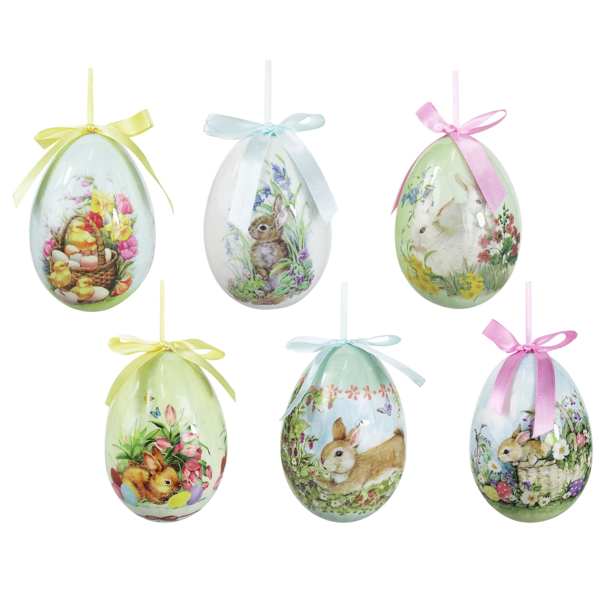 Set Uova decorative pasquale decorazione Pasqua 6pz Nuvole di Stoffa 6649